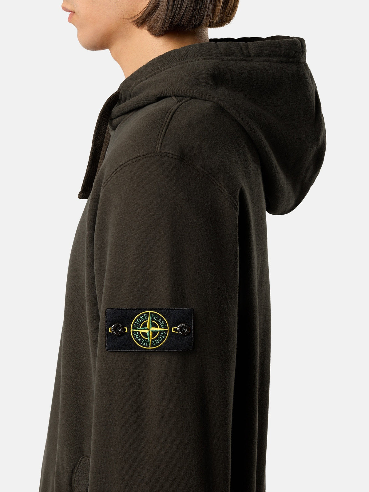 Stone Island Regular-Fit Hooded Sweatshirt with Thumbhole Cuffs 6100048
