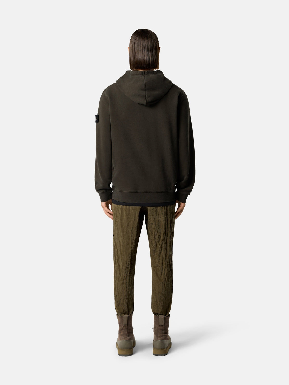 Stone Island Regular-Fit Hooded Sweatshirt with Thumbhole Cuffs 6100048