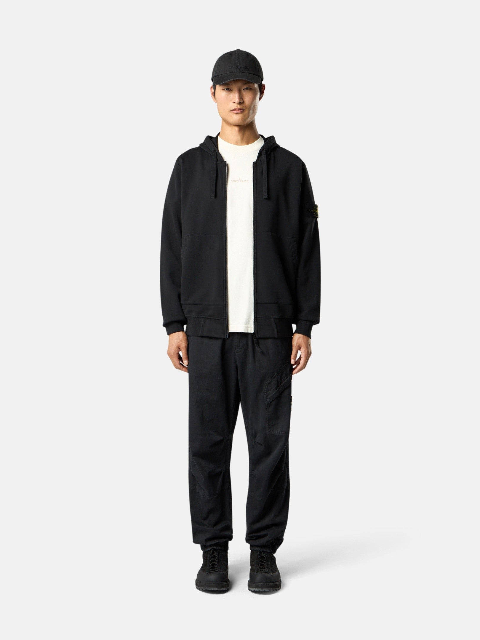 Stone Island Regular-Fit Zip-Up Hooded Sweatshirt with Pockets 6100061