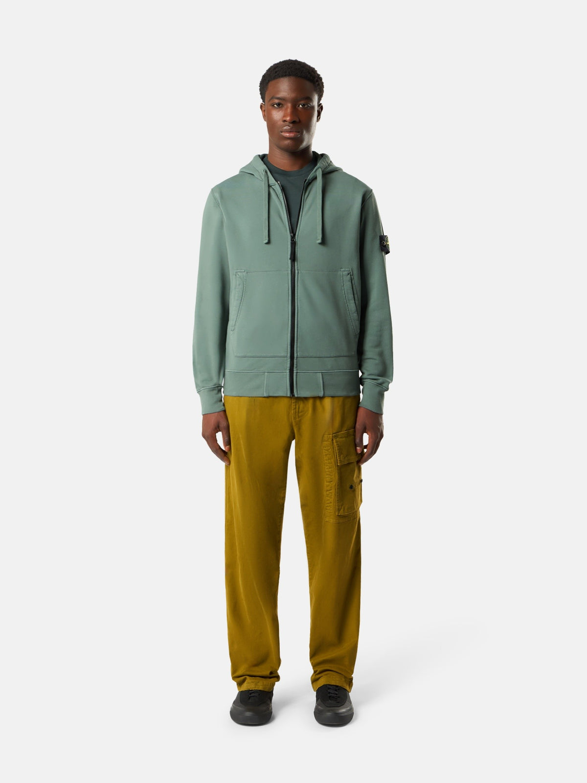 Stone Island Regular-Fit Zip-Up Hooded Sweatshirt with Pockets 6100061