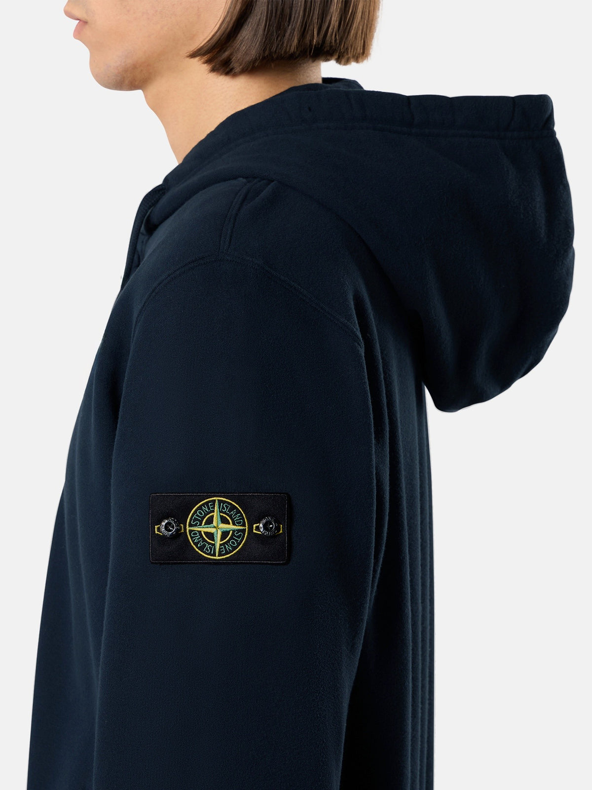 Stone Island Regular-Fit Zip-Up Hooded Sweatshirt with Ribbed Inserts 6100067