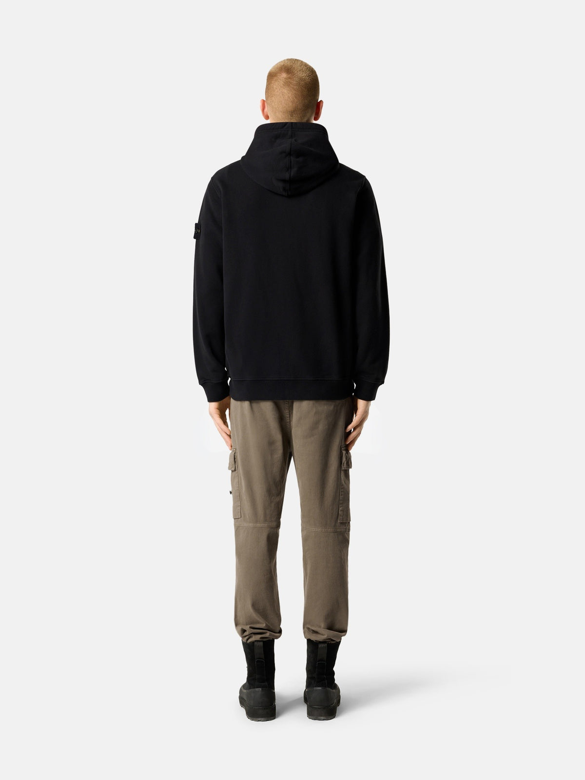 Stone Island Regular-Fit Zip-Up Hooded Sweatshirt with Ribbed Inserts 6100067