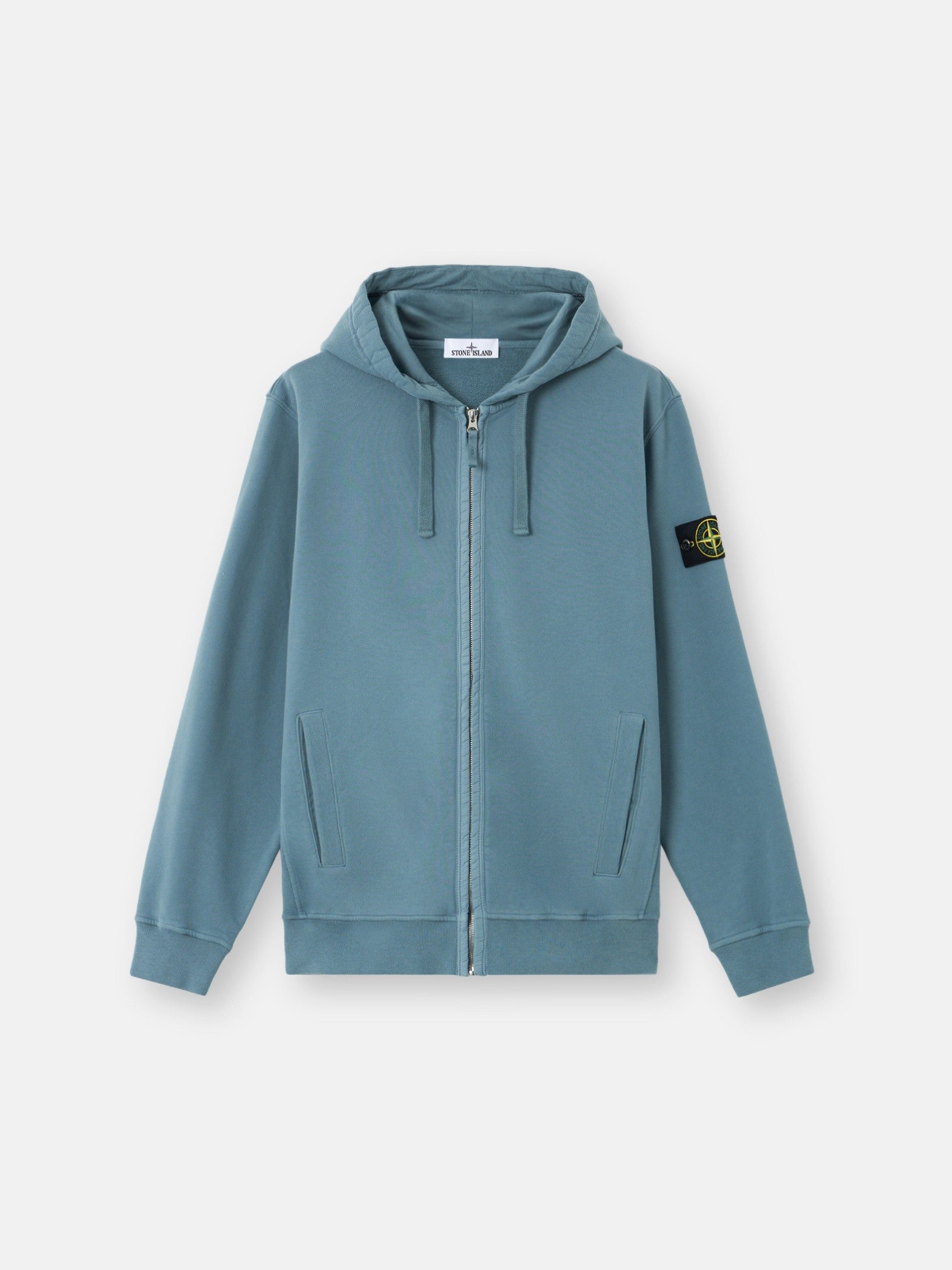 Stone Island Regular-Fit Zip-Up Hooded Sweatshirt with Ribbed Inserts 6100067