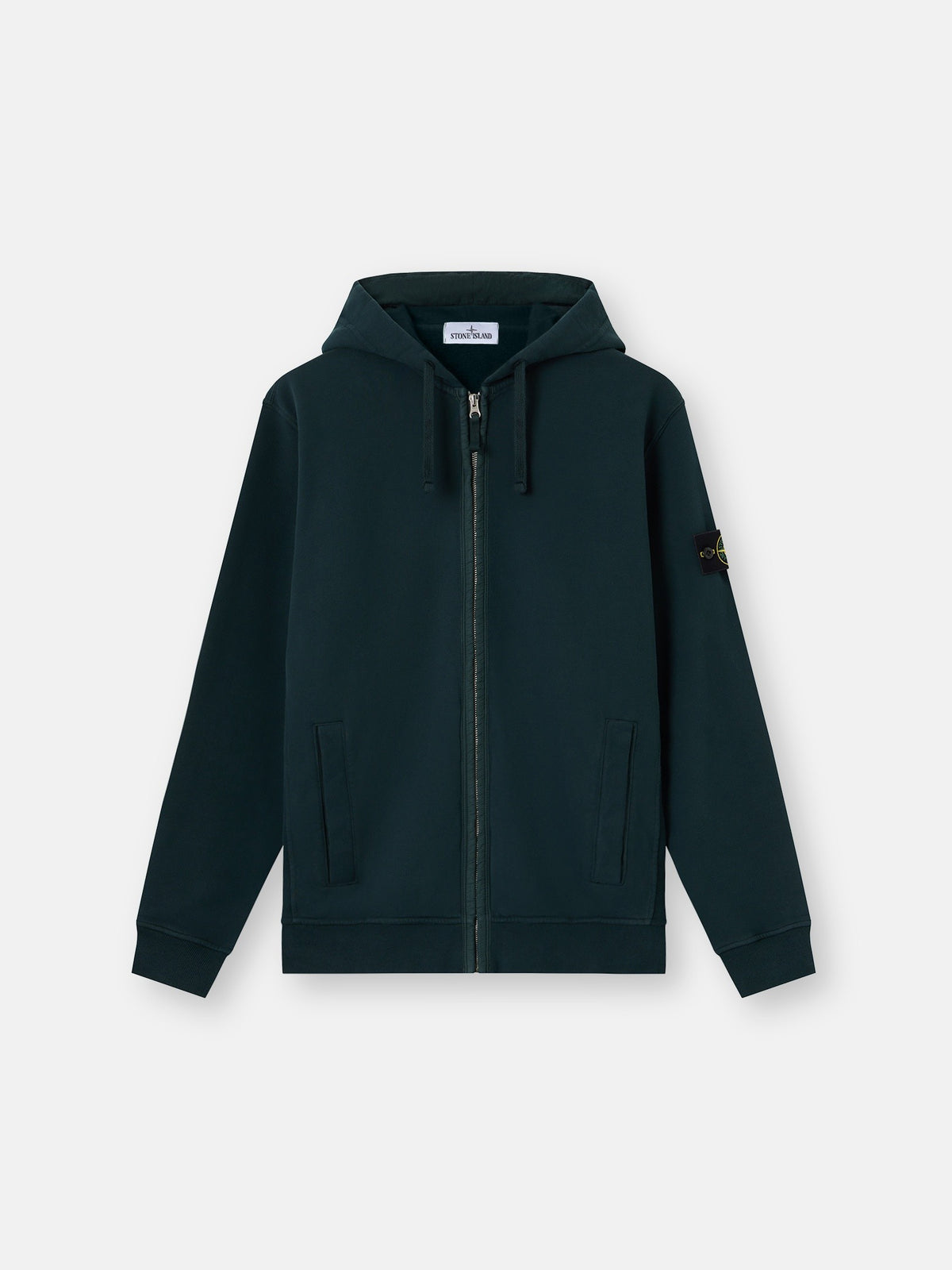 Stone Island Regular-Fit Zip-Up Hooded Sweatshirt with Ribbed Inserts 6100067