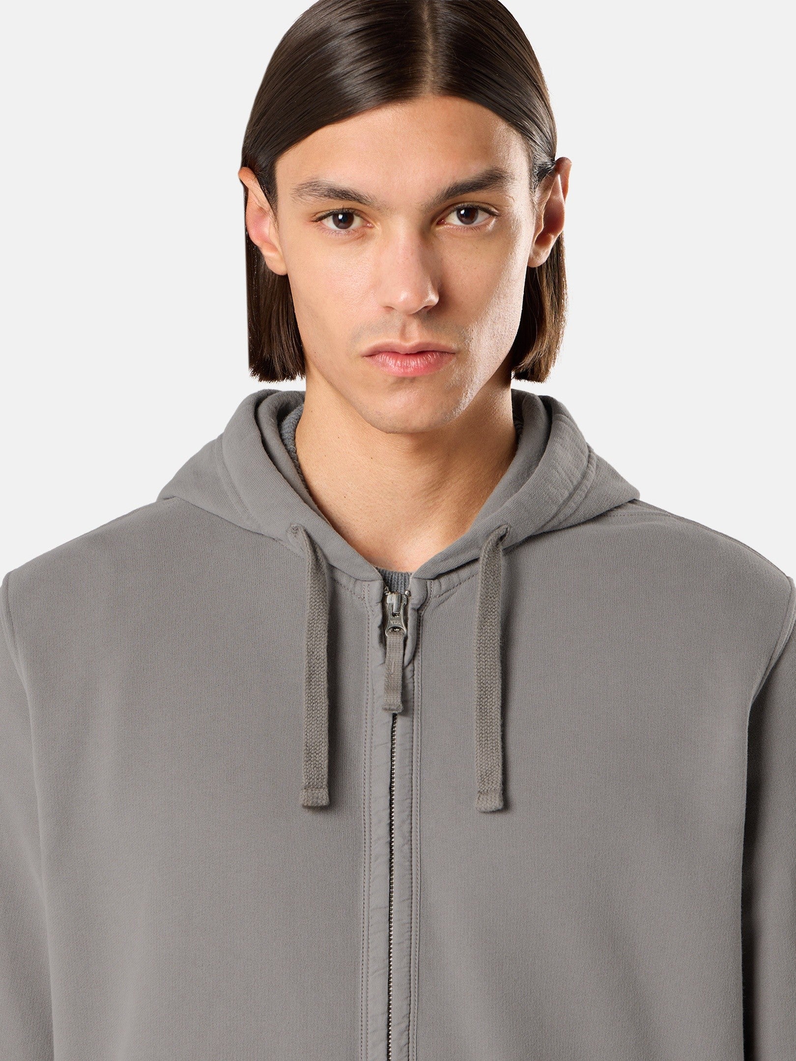 Stone Island Regular-Fit Zip-Up Hooded Sweatshirt with Ribbed Inserts 6100067