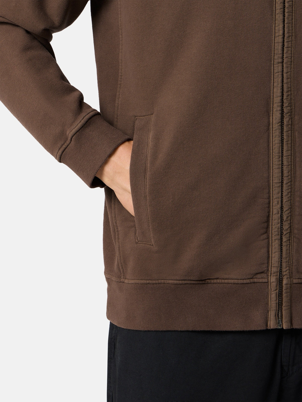 Stone Island Regular-Fit Zip-Up Hooded Sweatshirt with Ribbed Inserts 6100067