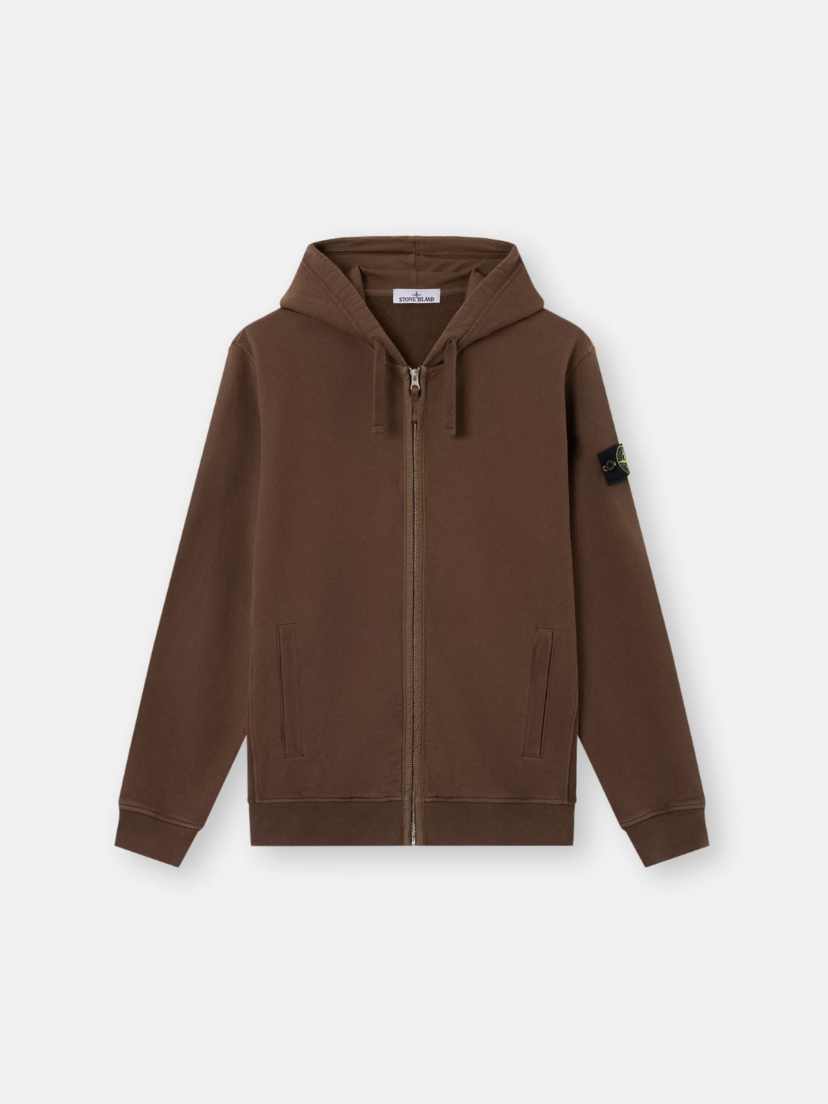 Stone Island Regular-Fit Zip-Up Hooded Sweatshirt with Ribbed Inserts 6100067