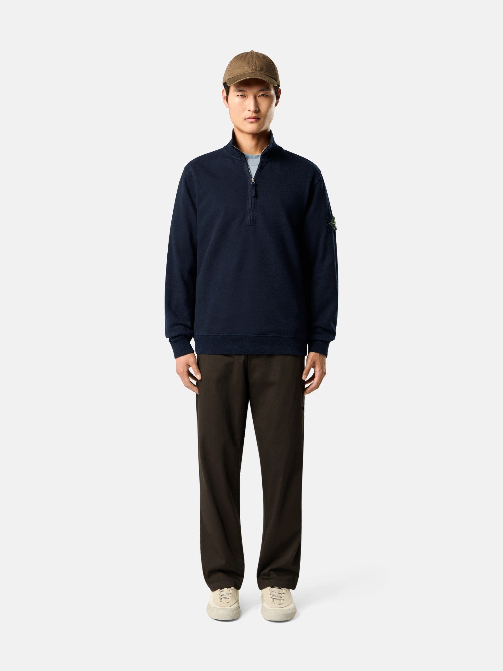 Stone Island Regular-Fit Half-Zip Sweatshirt with Ribbed Inserts 6100068