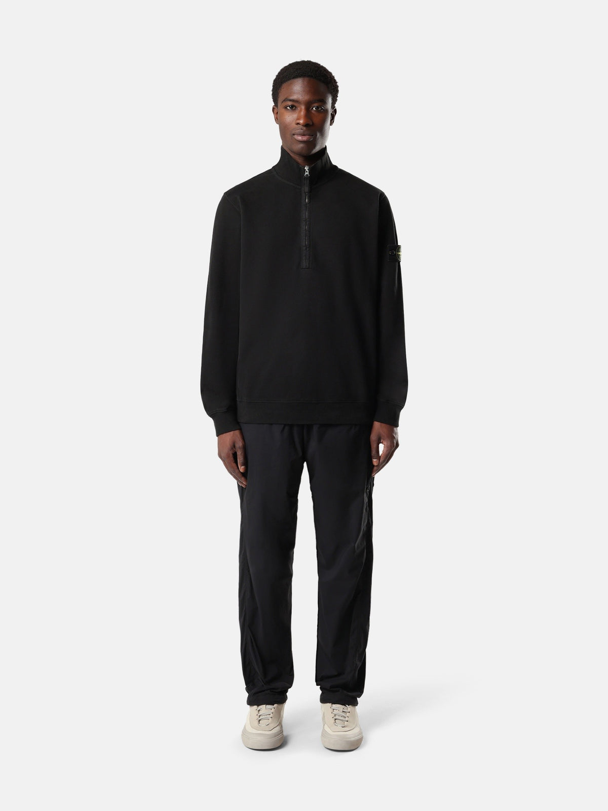 Stone Island Regular-Fit Half-Zip Sweatshirt with Ribbed Inserts 6100068