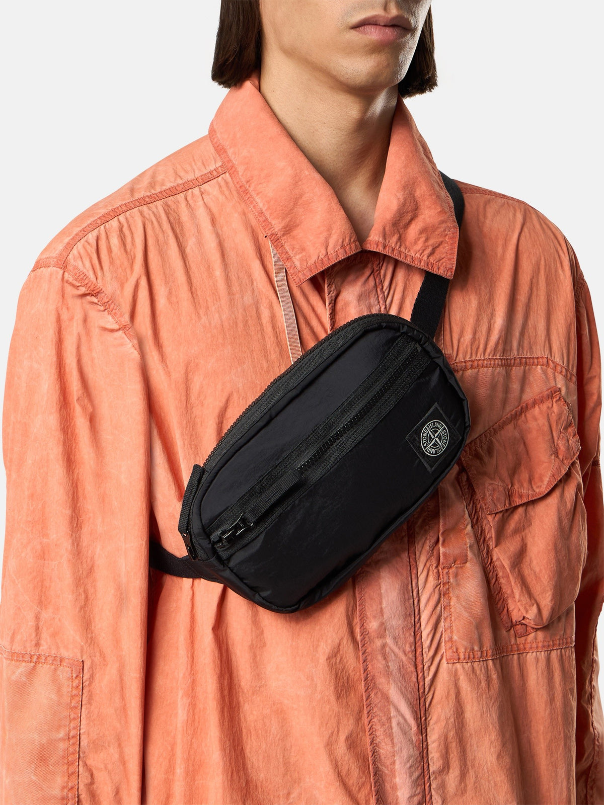 Stone Island Belt Bag with Zip Pocket and Compass Patch 9200014