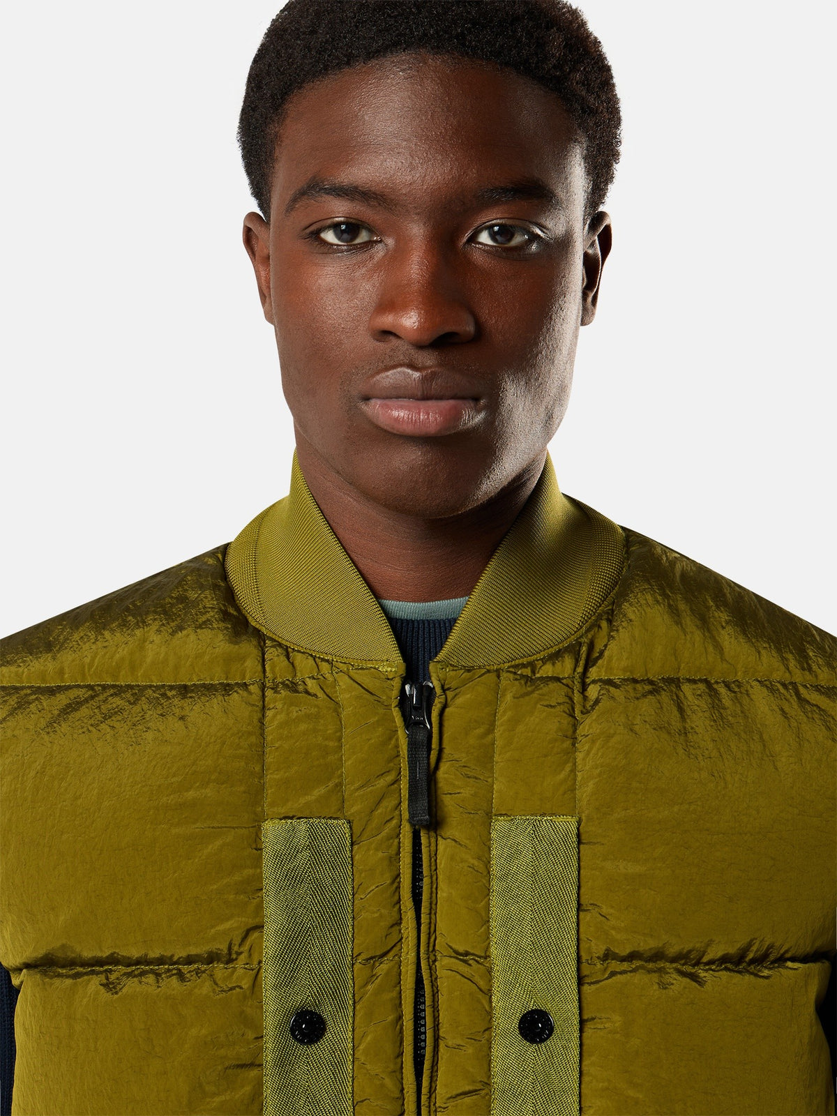 Stone Island Down Vest with Bomber Collar G100008