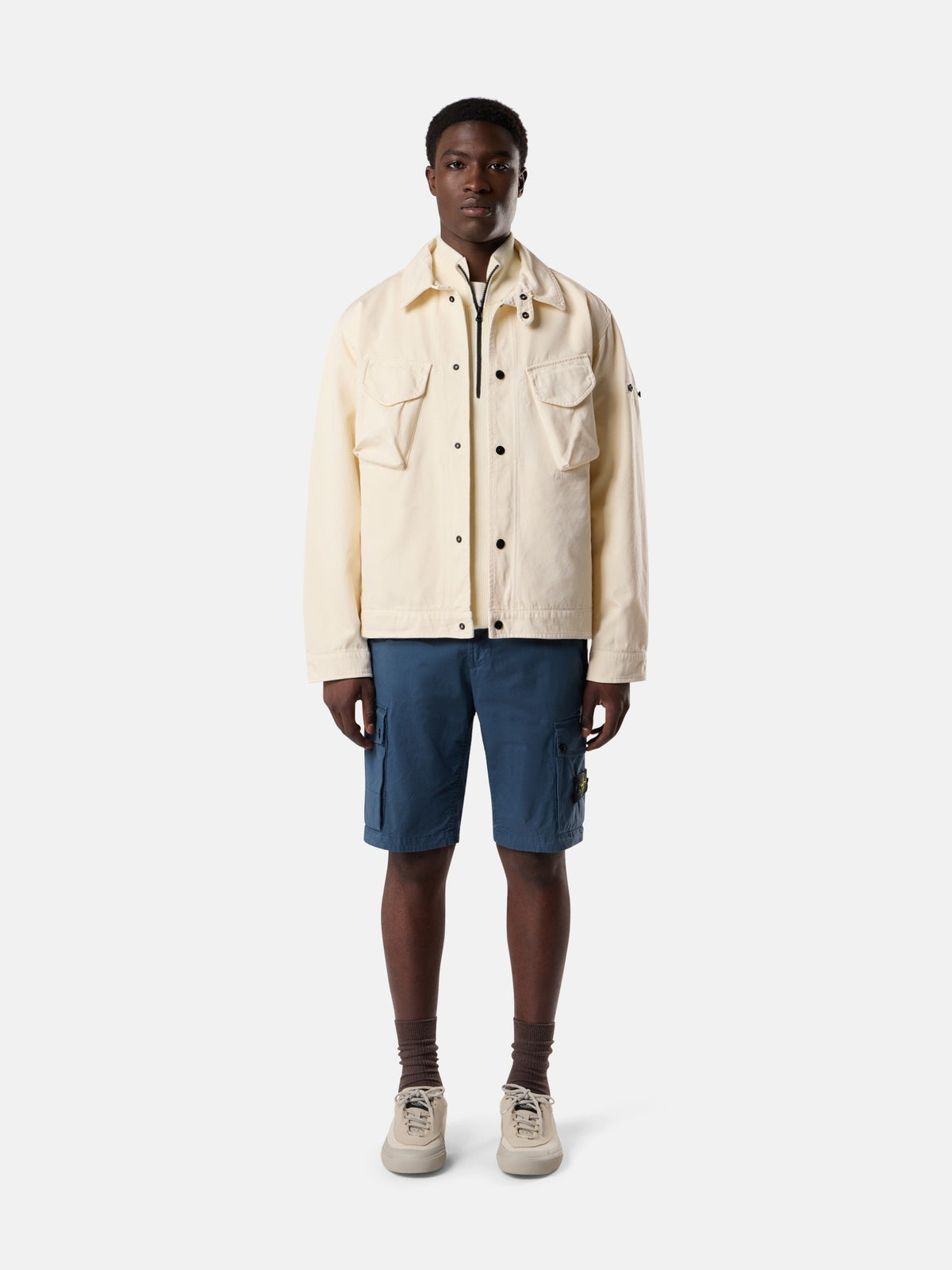 Stone Island Slim-Fit Cargo Bermuda Shorts with Zip Pockets L100019
