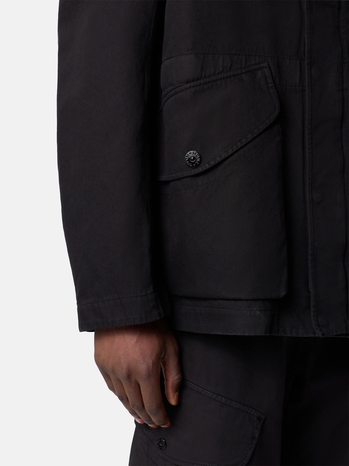 Stone Island Hooded Jacket with Anti-Drop Finish Q100001