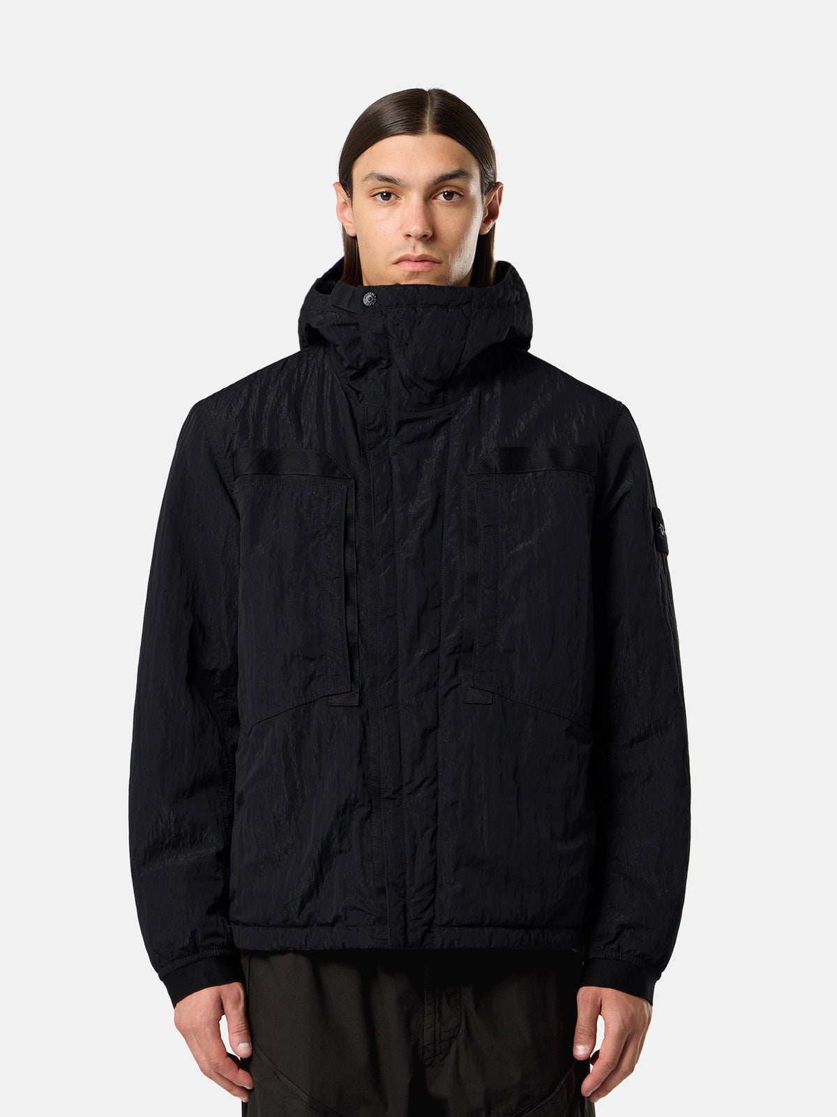 Stone Island Padded Hooded Jacket with Anti-Drop Finish Q100007