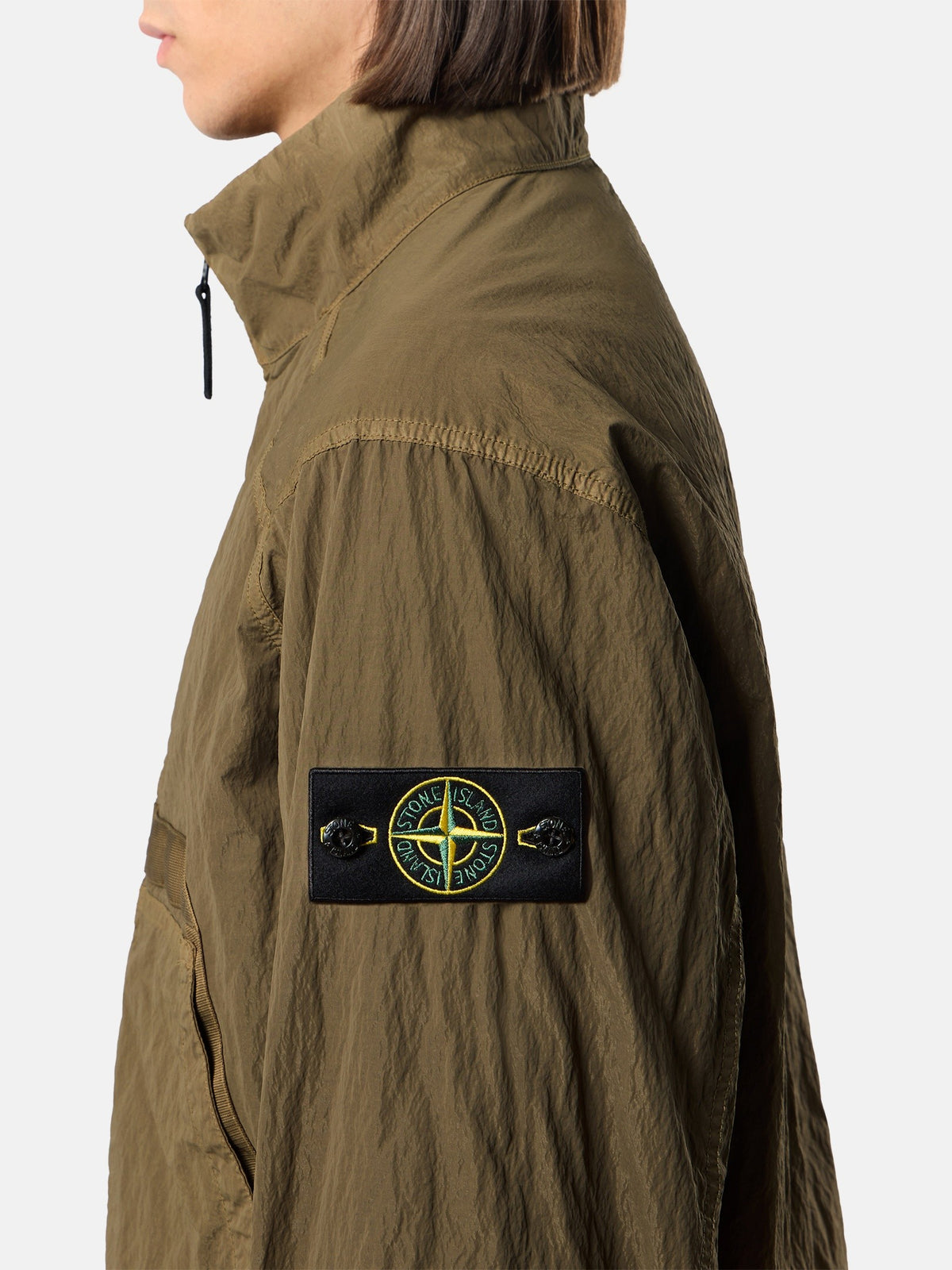Stone Island Stand Collar Jacket with Anti-Drop Finish Q100009