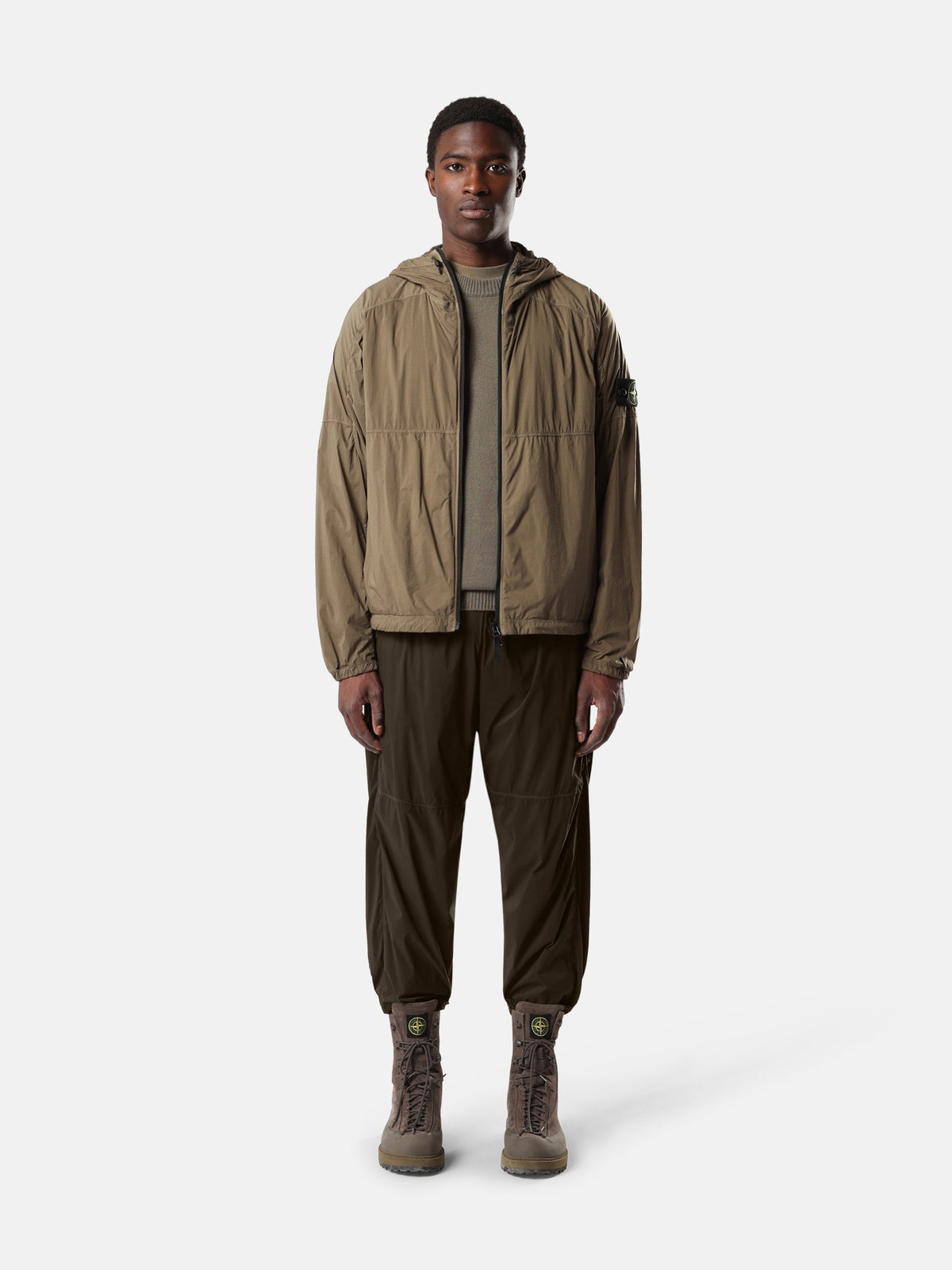 Stone Island Hooded Jacket with Anti-Drop Finish Q100020