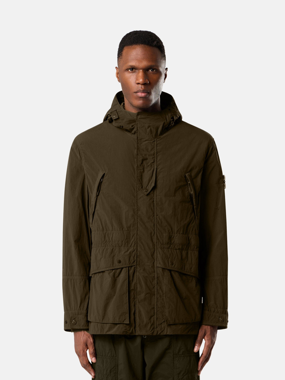 Stone Island Short Parka with Anti-Drop Finish Q100024