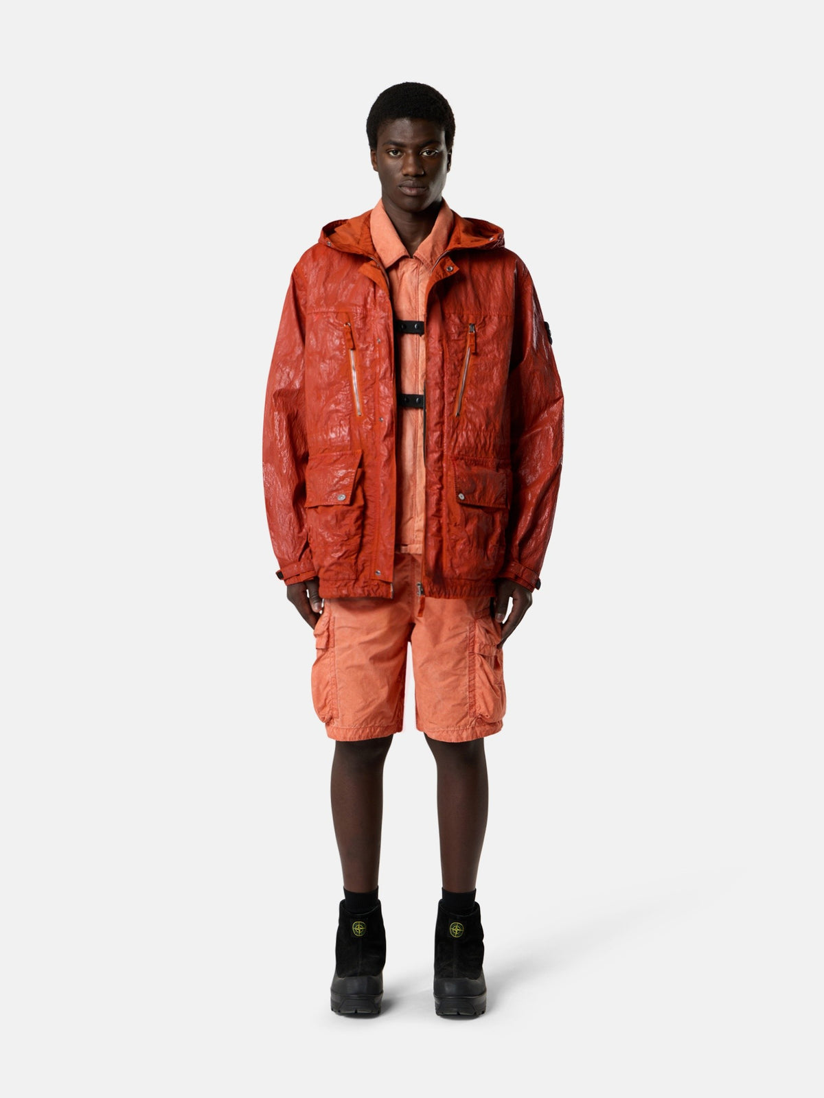 Stone Island Hooded Jacket with Multiple Pockets Q100027