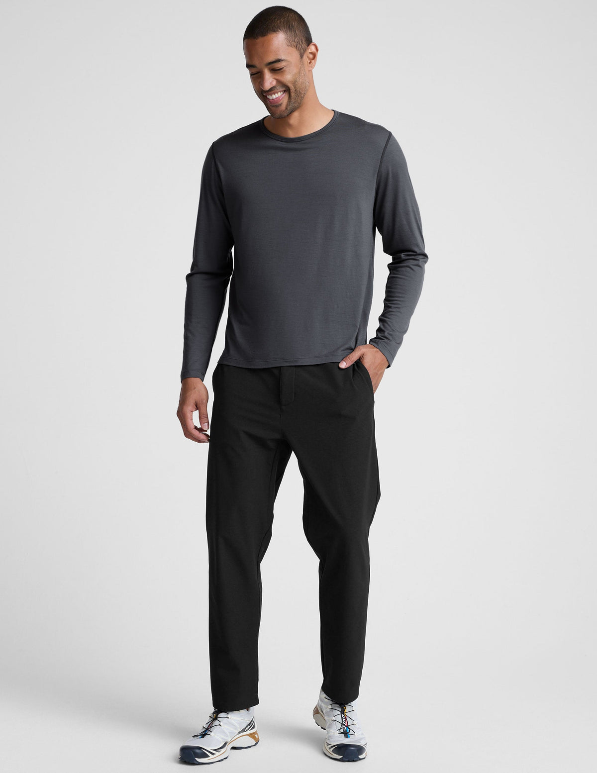 Beyond Yoga Merino Wool Mens Long Sleeve Crew
