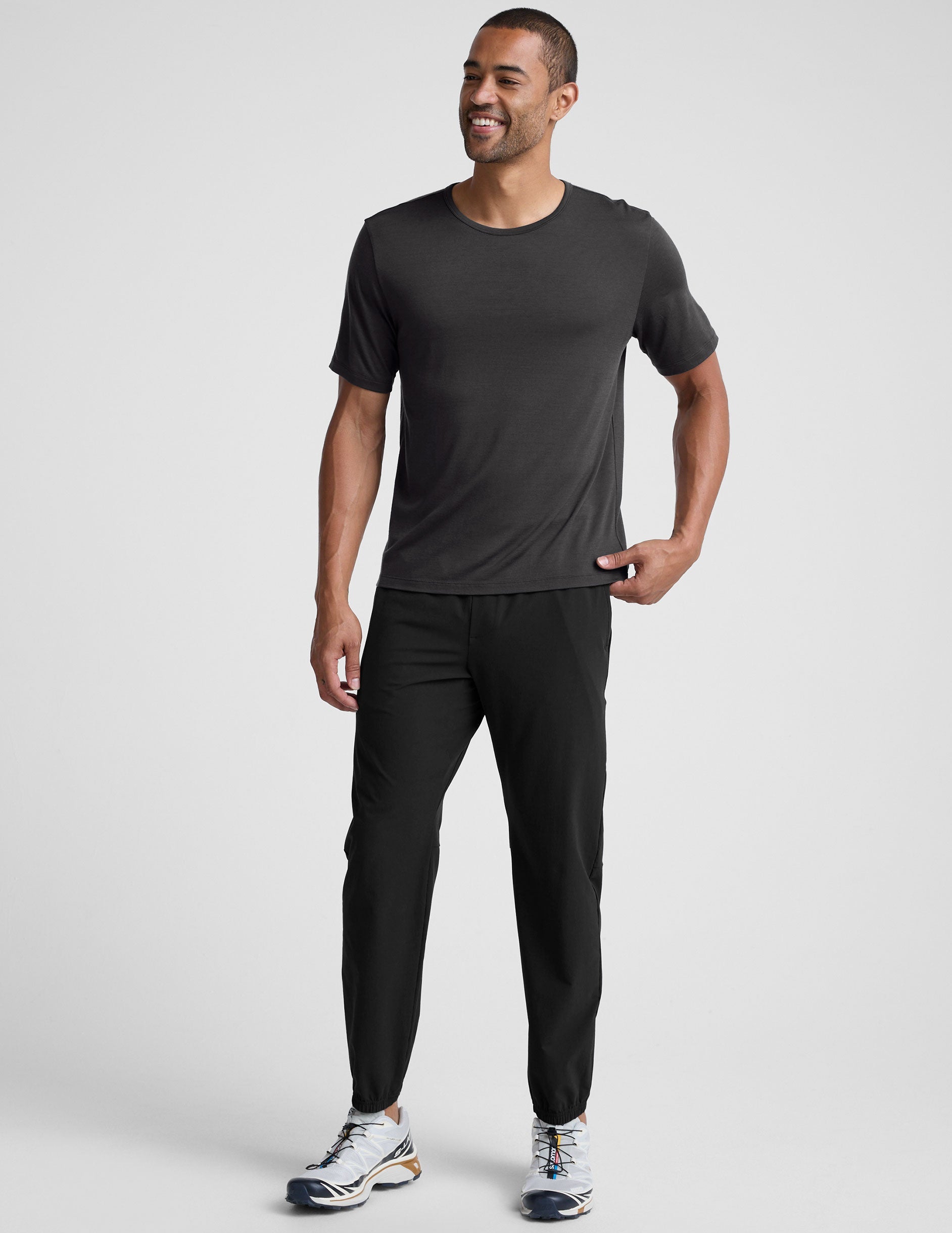 Beyond Yoga Merino Wool Mens Short Sleeve Crew