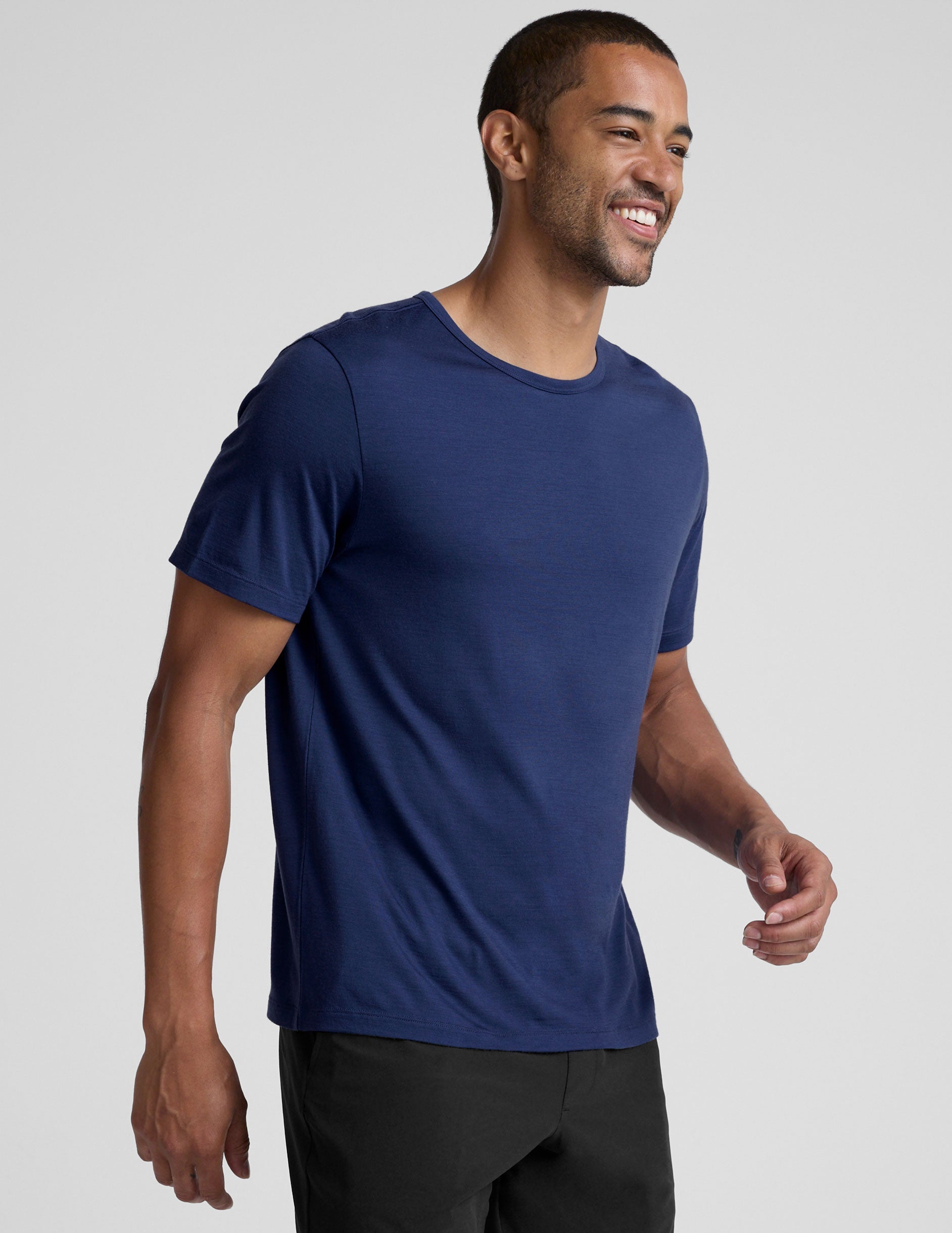Beyond Yoga Merino Wool Mens Short Sleeve Crew