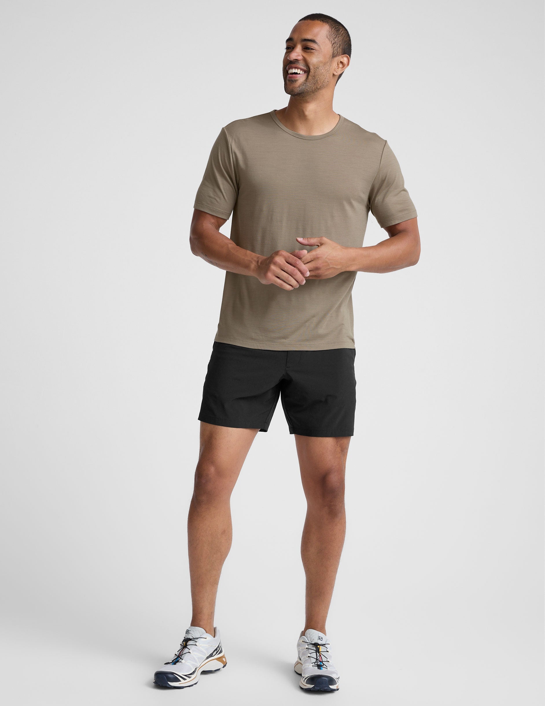 Beyond Yoga Merino Wool Mens Short Sleeve Crew