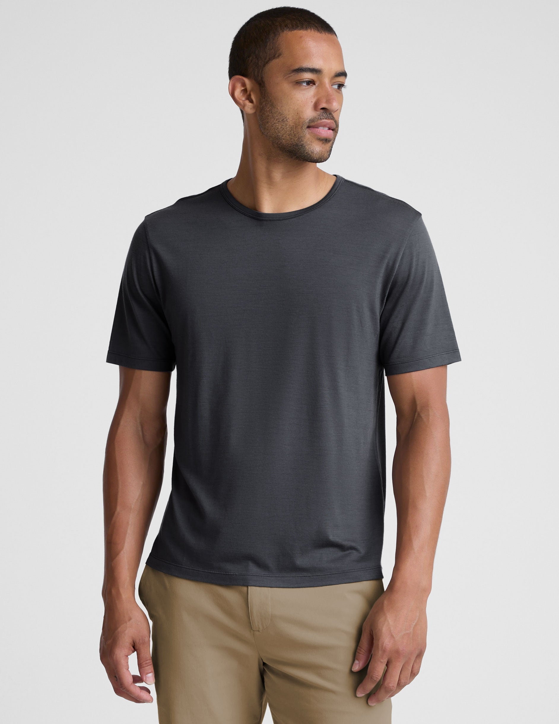 Beyond Yoga Merino Wool Mens Short Sleeve Crew