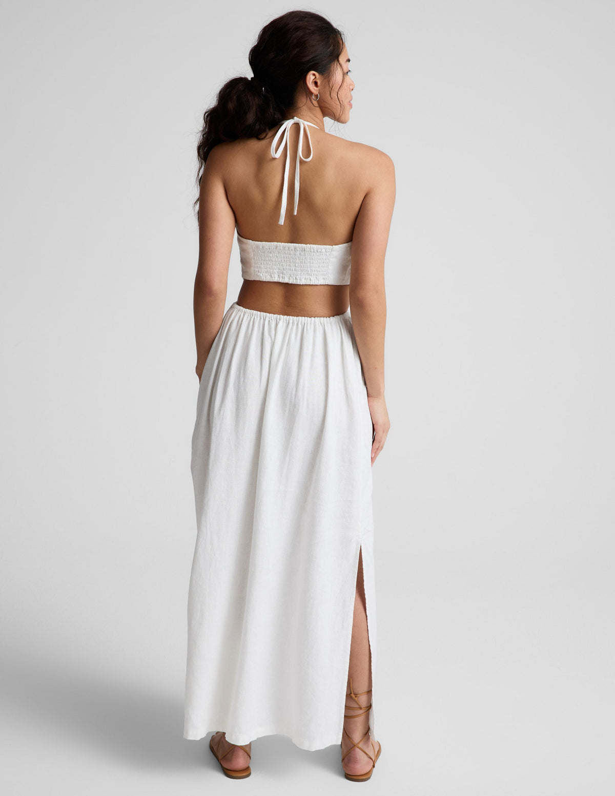 Beyond Yoga SoftWash Linen Halter Dress Women's