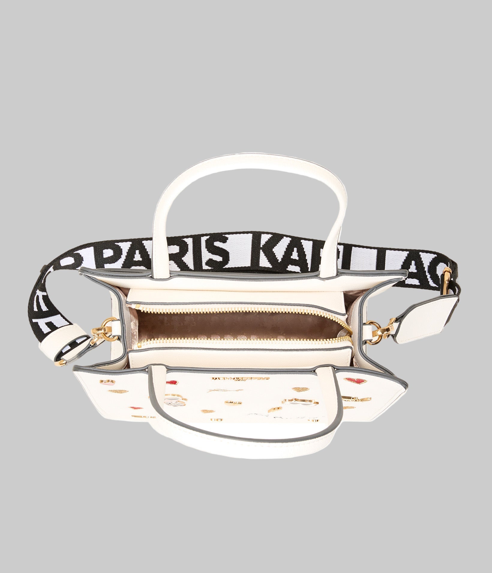 KarlLagerfeld Maybelle duo top handle satchel multi/white