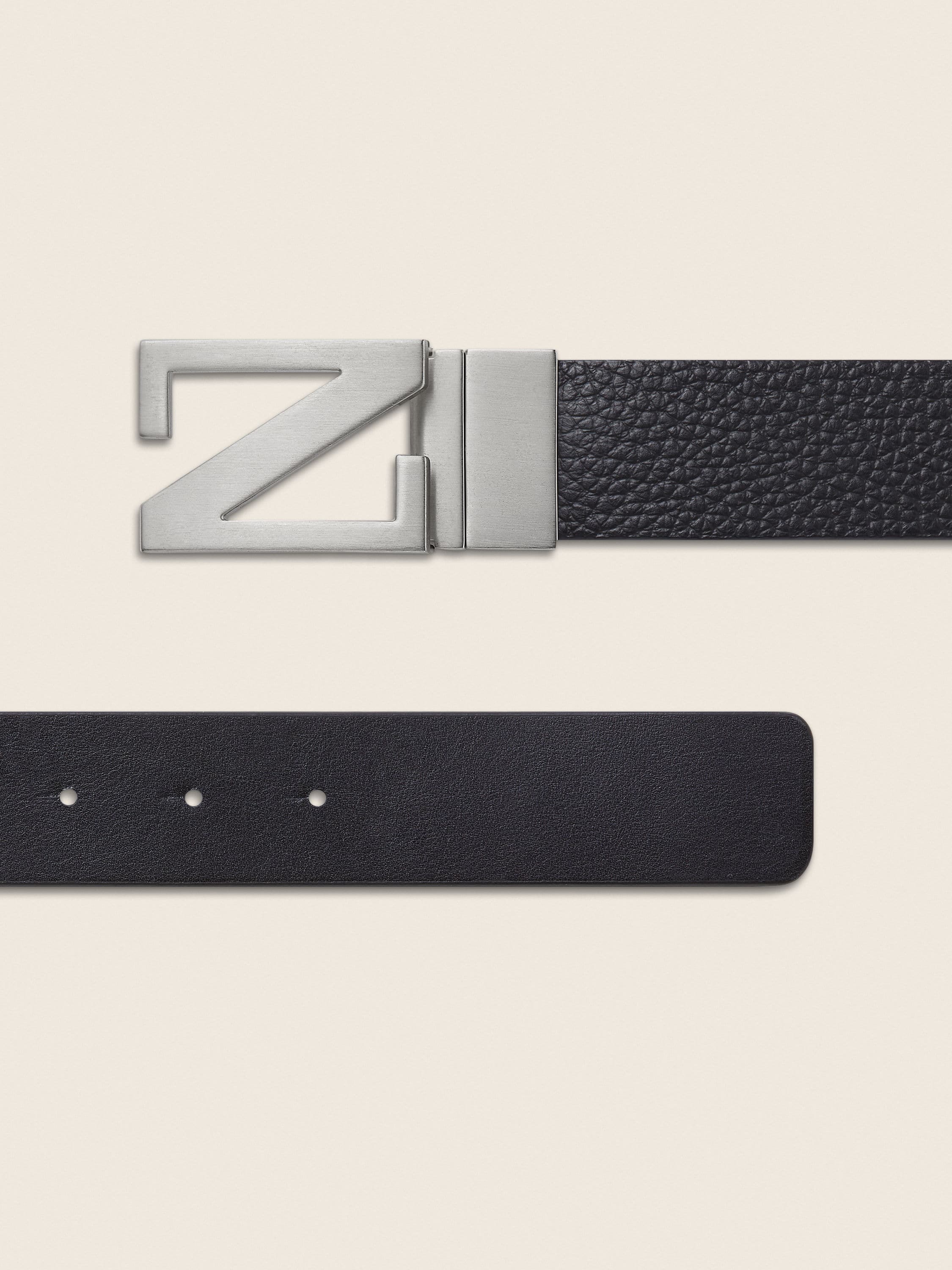 Zegna Black Reversible Leather Belt