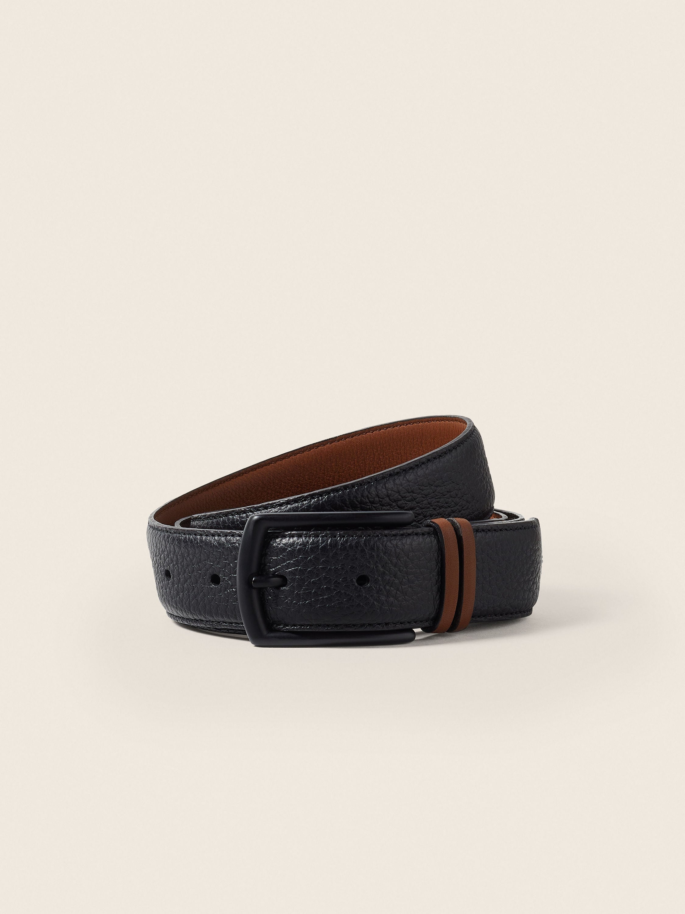 Zegna Black Leather Belt