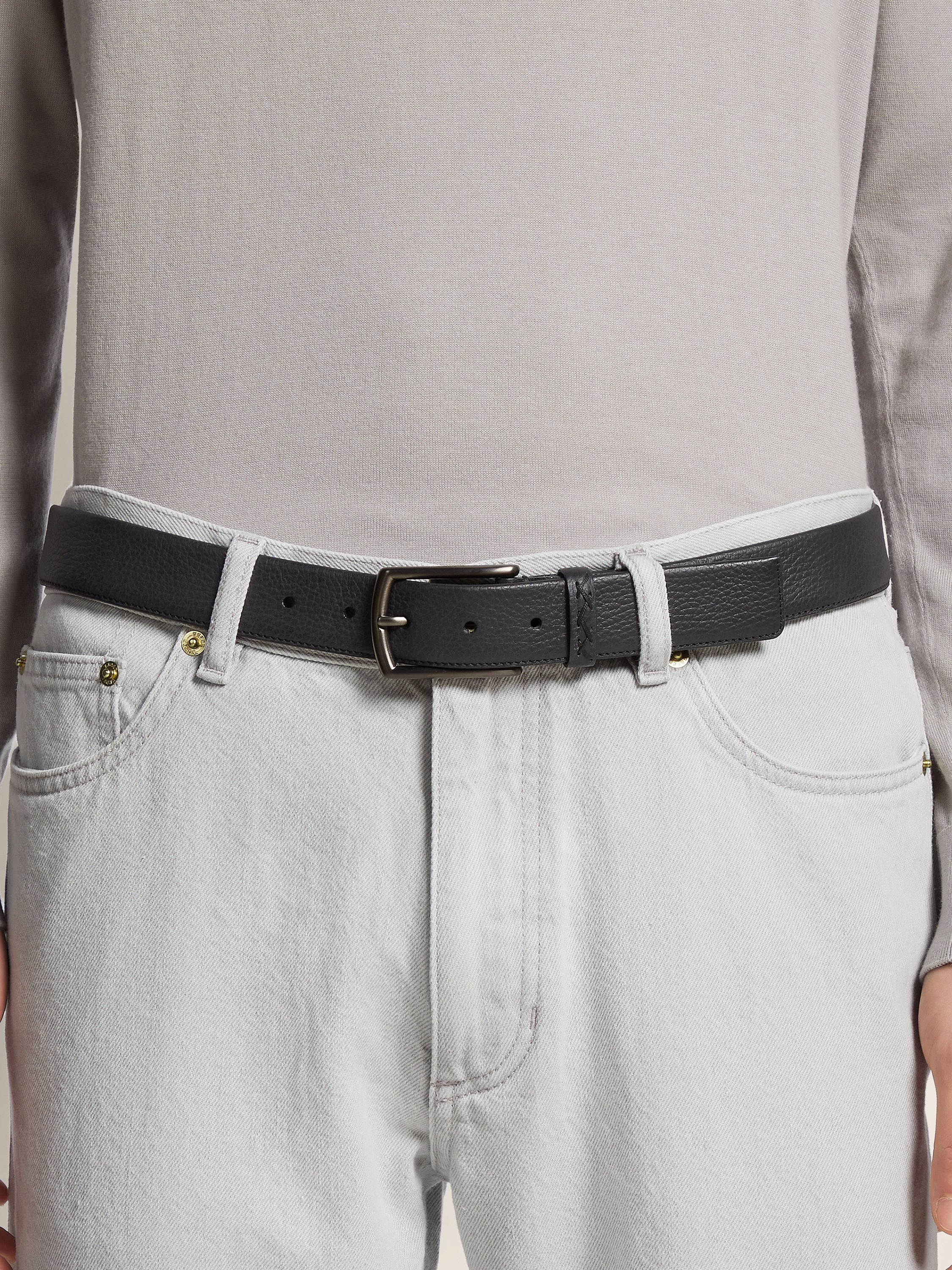 Zegna Black Leather Belt