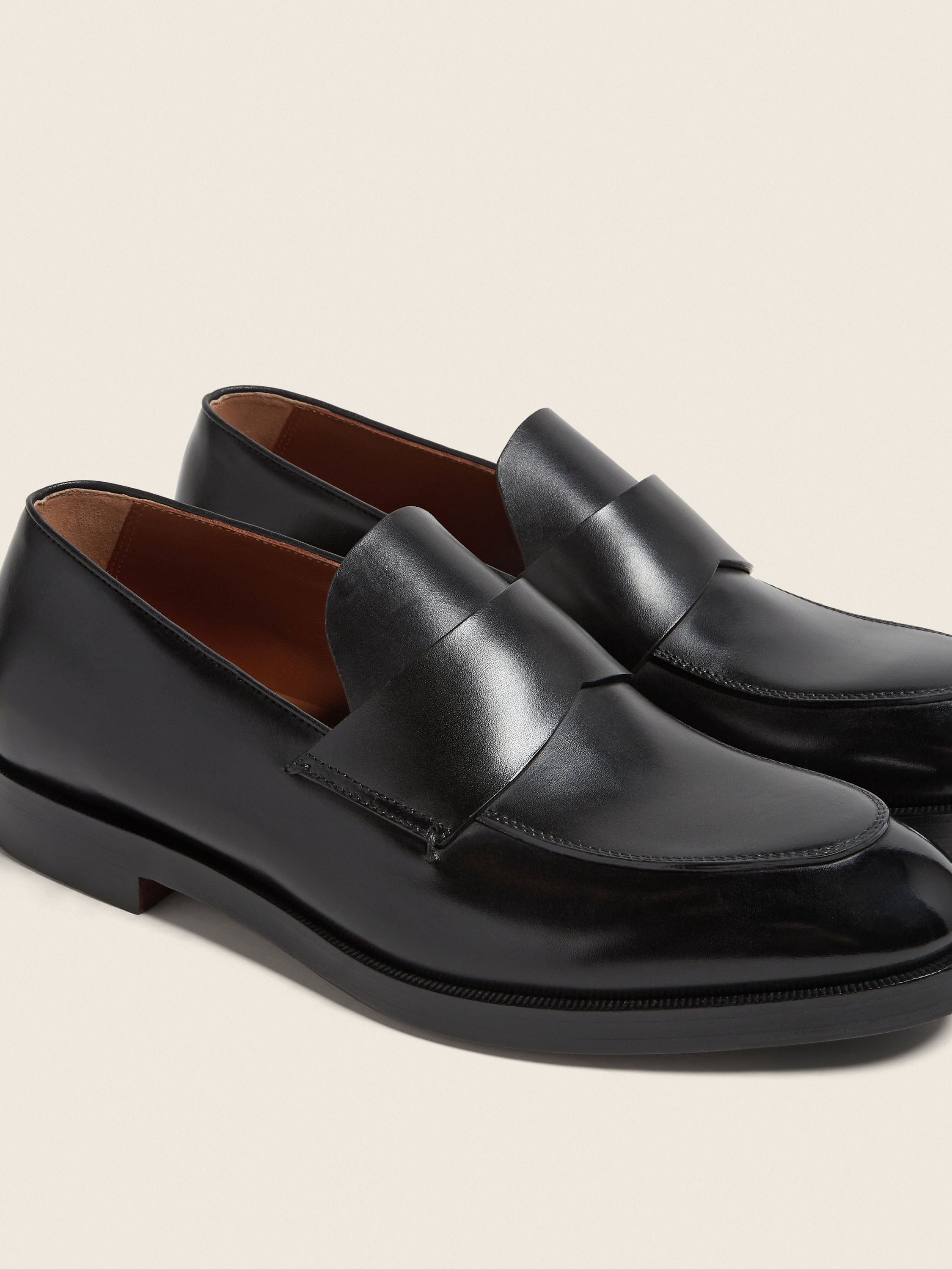 Zegna Black Leather Loafers