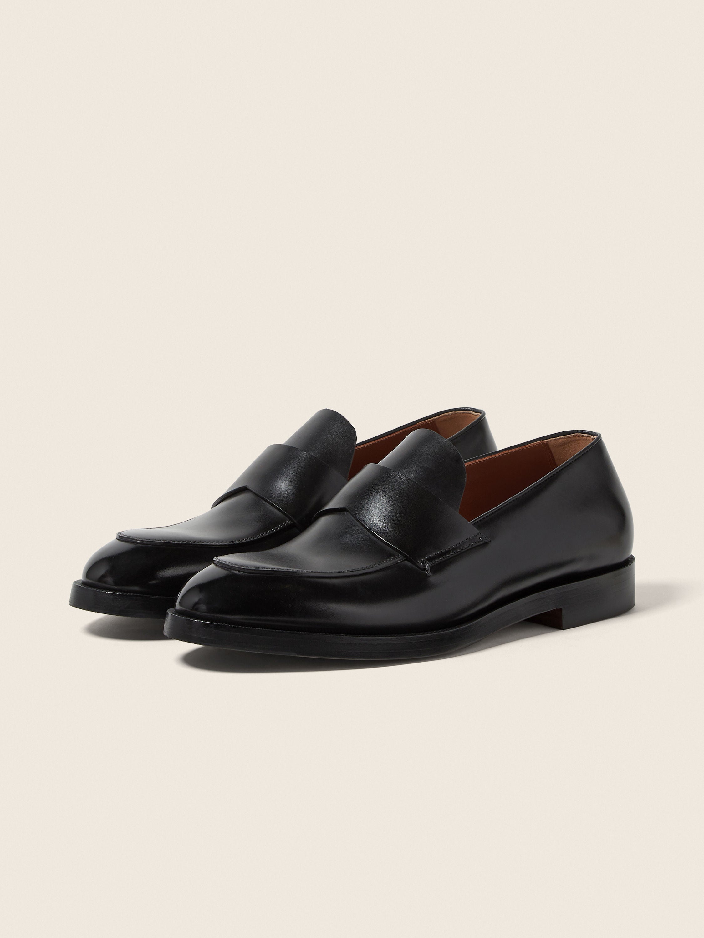 Zegna Black Leather Loafers