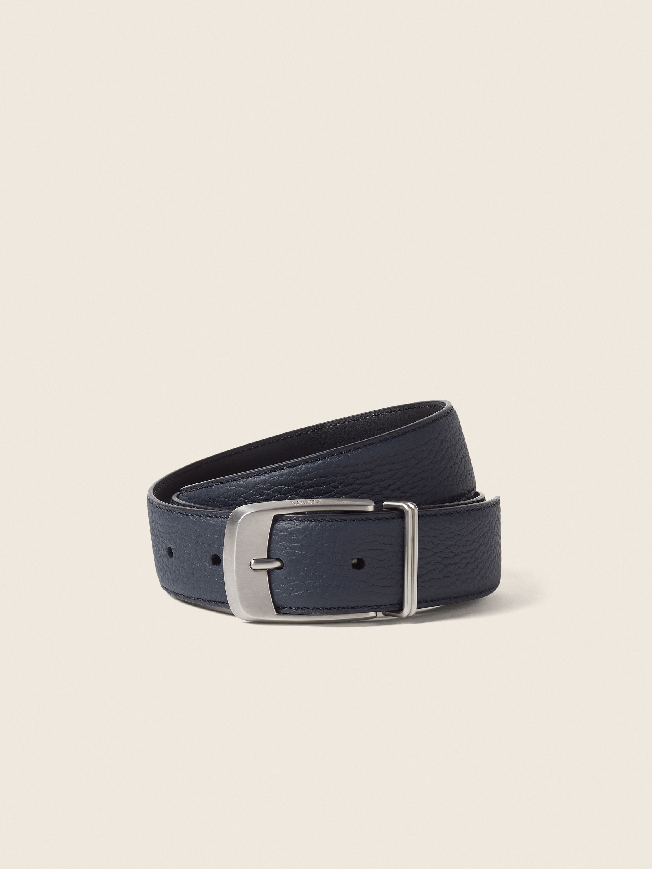 Zegna Dark Blue Leather Belt