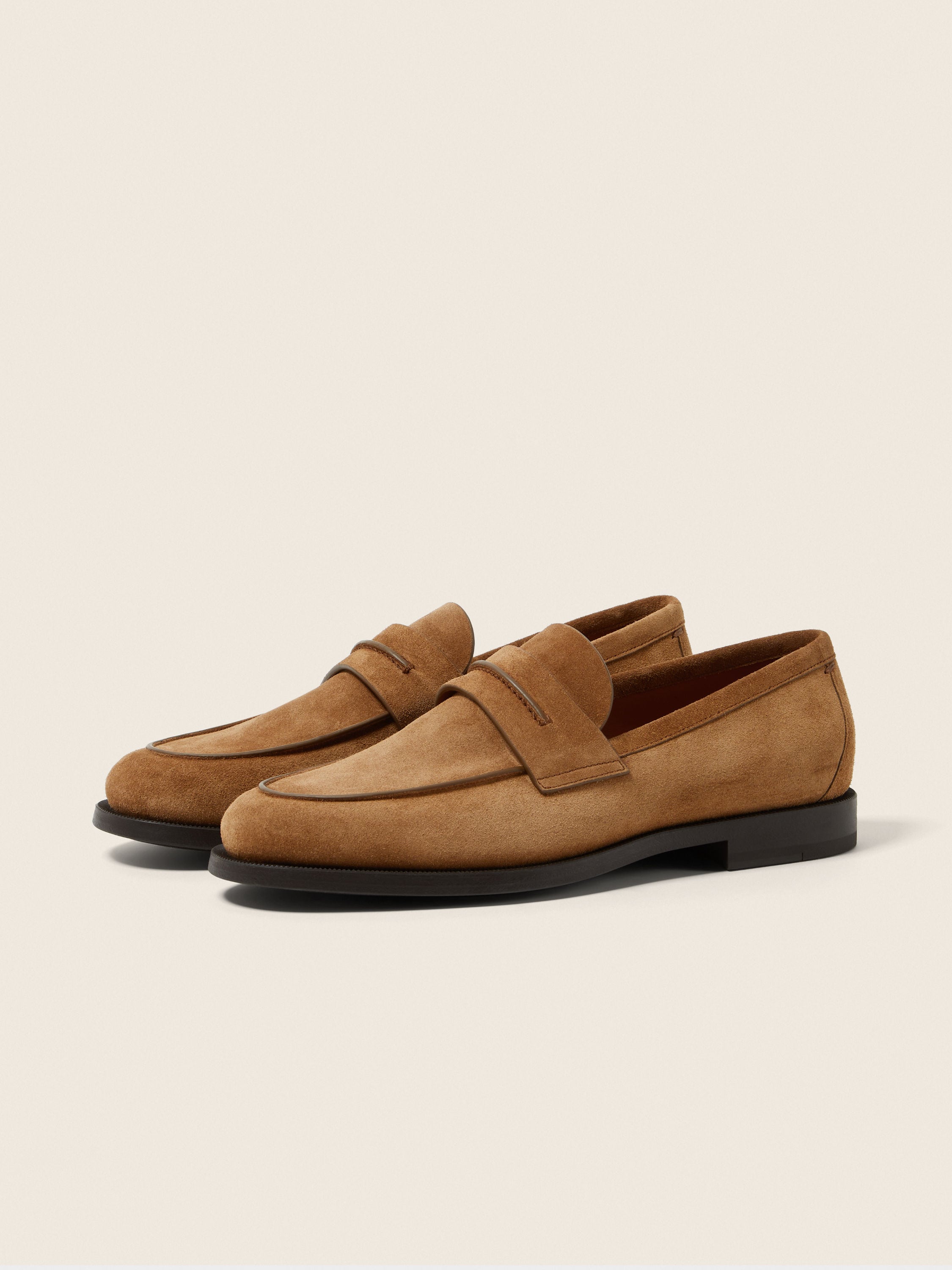 Zegna Tobacco Suede Mocassin Corso Loafers
