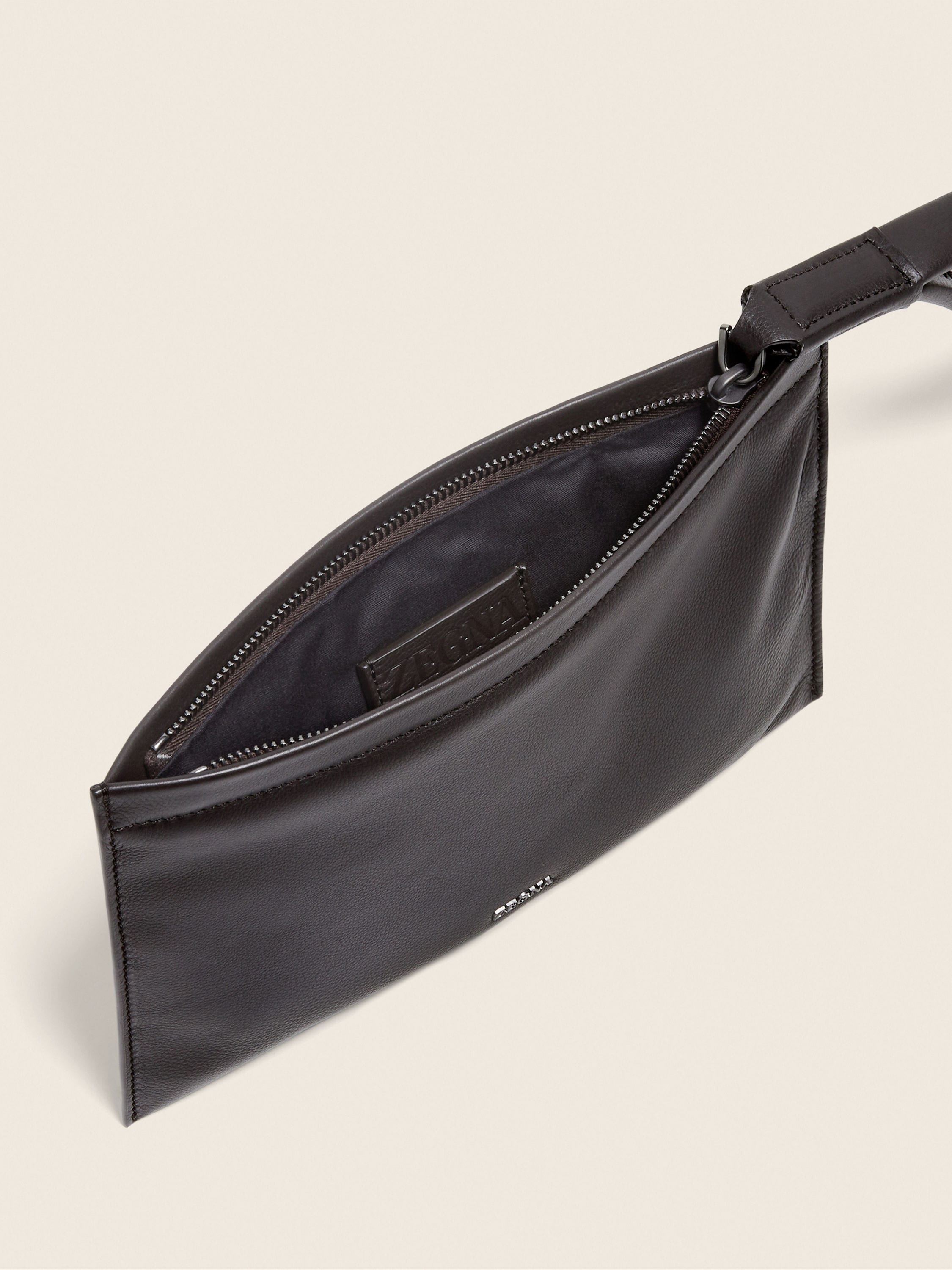Zegna Dark Brown Secondskin Pouch