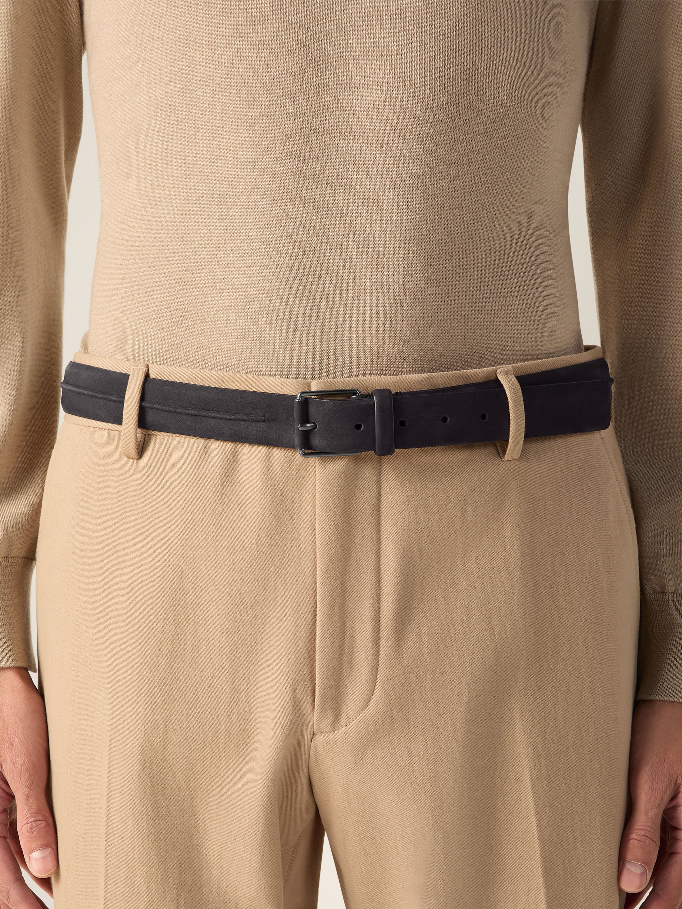 Zegna Dark Brown Nubuck Belt