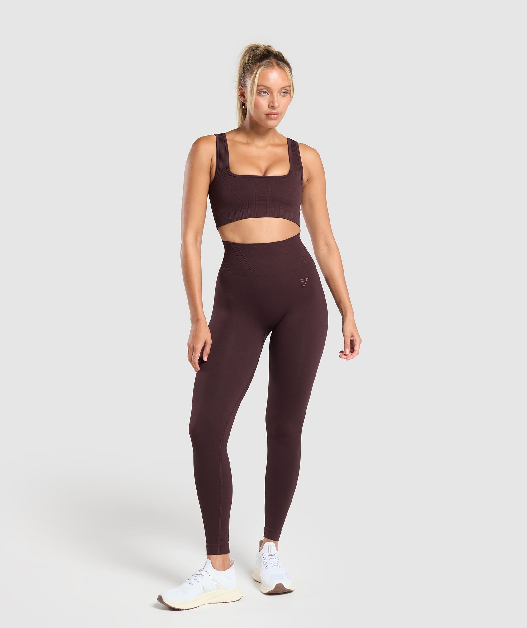 Women's Gymshark Corset Seamless Leggings Heritage Brown