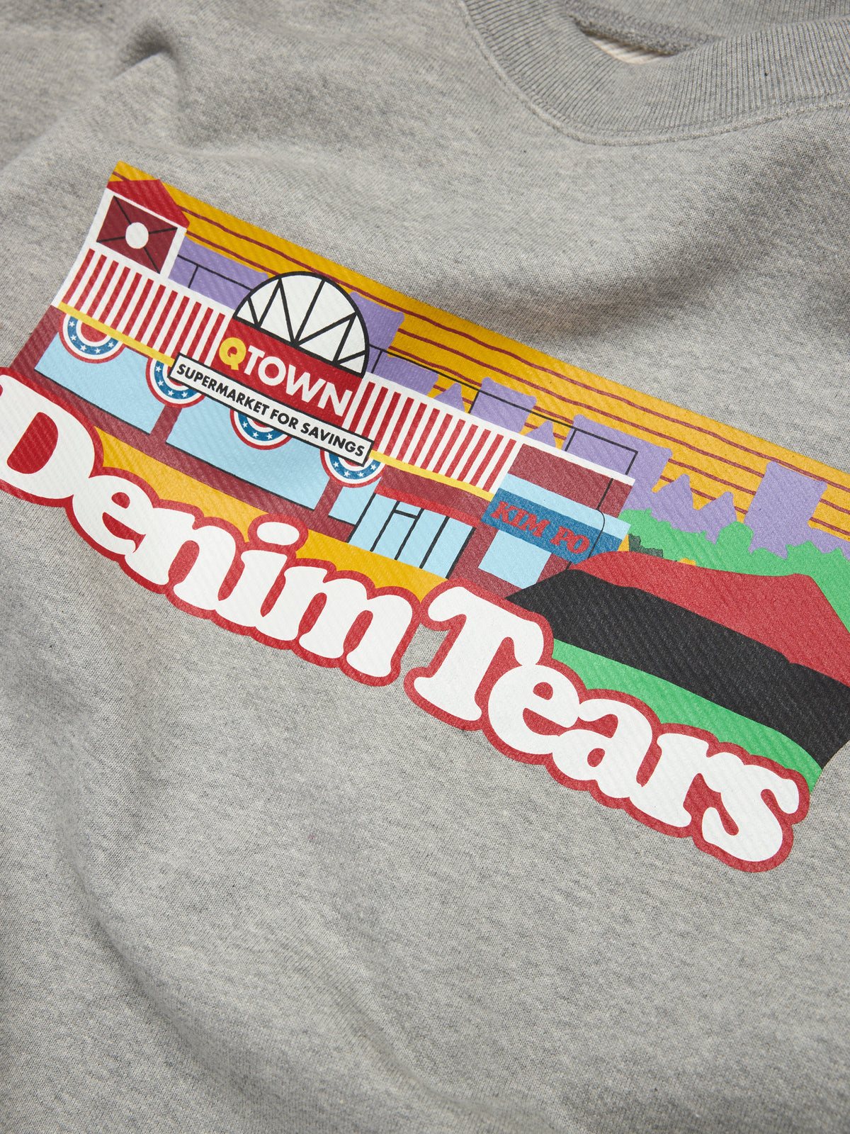 Denim Tears Liberty Rock Skyline Crewneck Grey