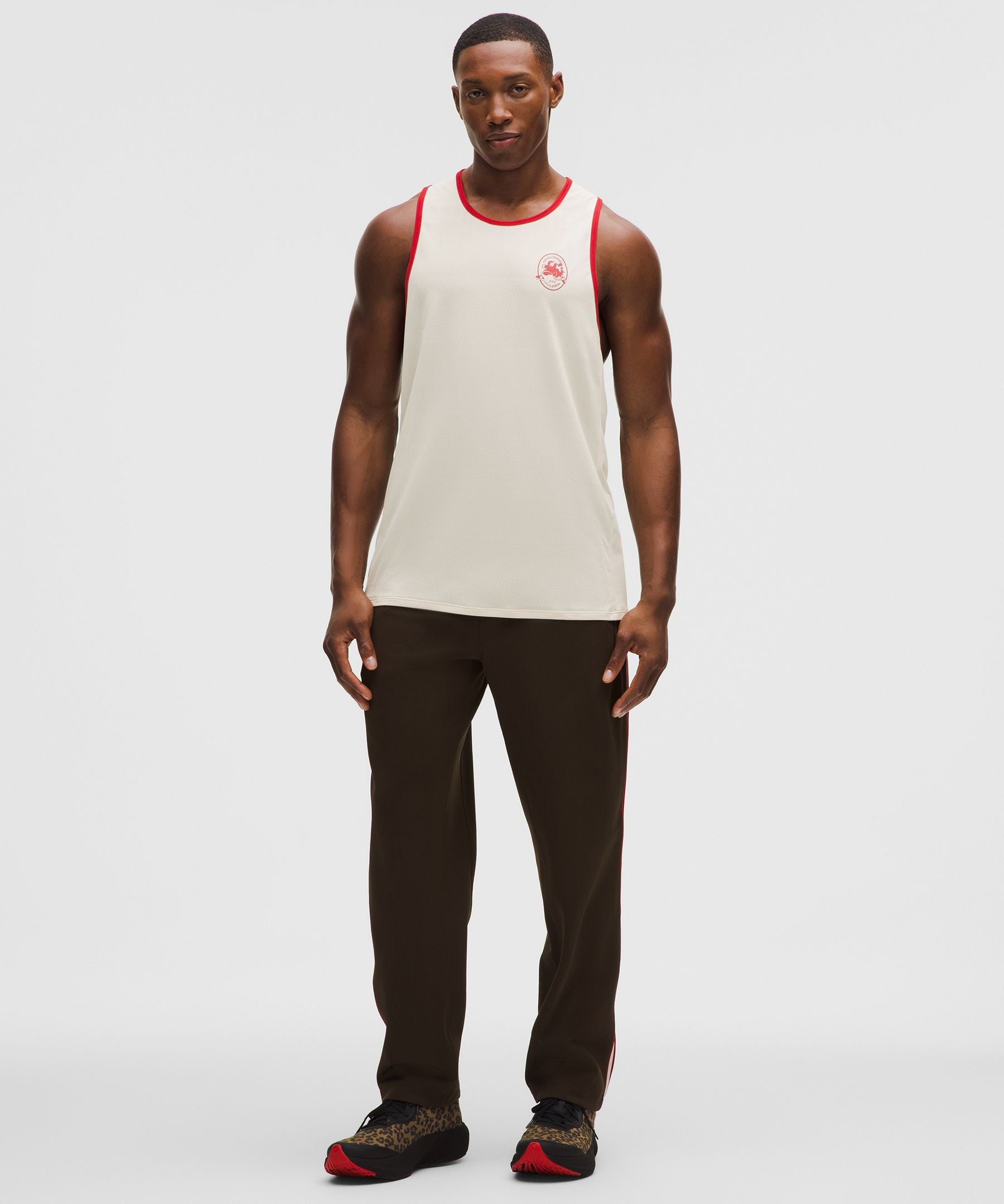 Lululemon Fast and Free Perforated Stripe Tank *Run Crew 1998