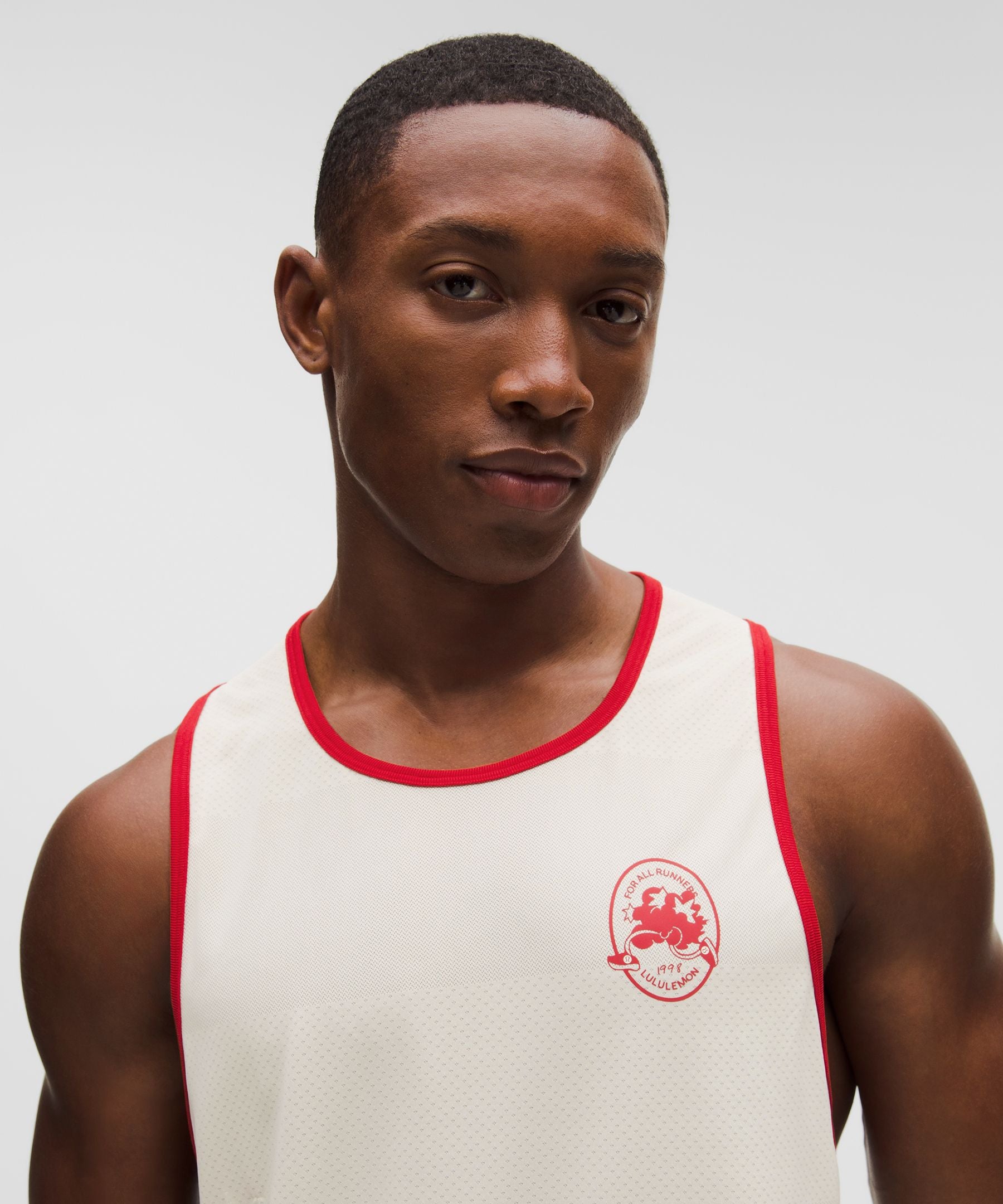 Lululemon Fast and Free Perforated Stripe Tank *Run Crew 1998