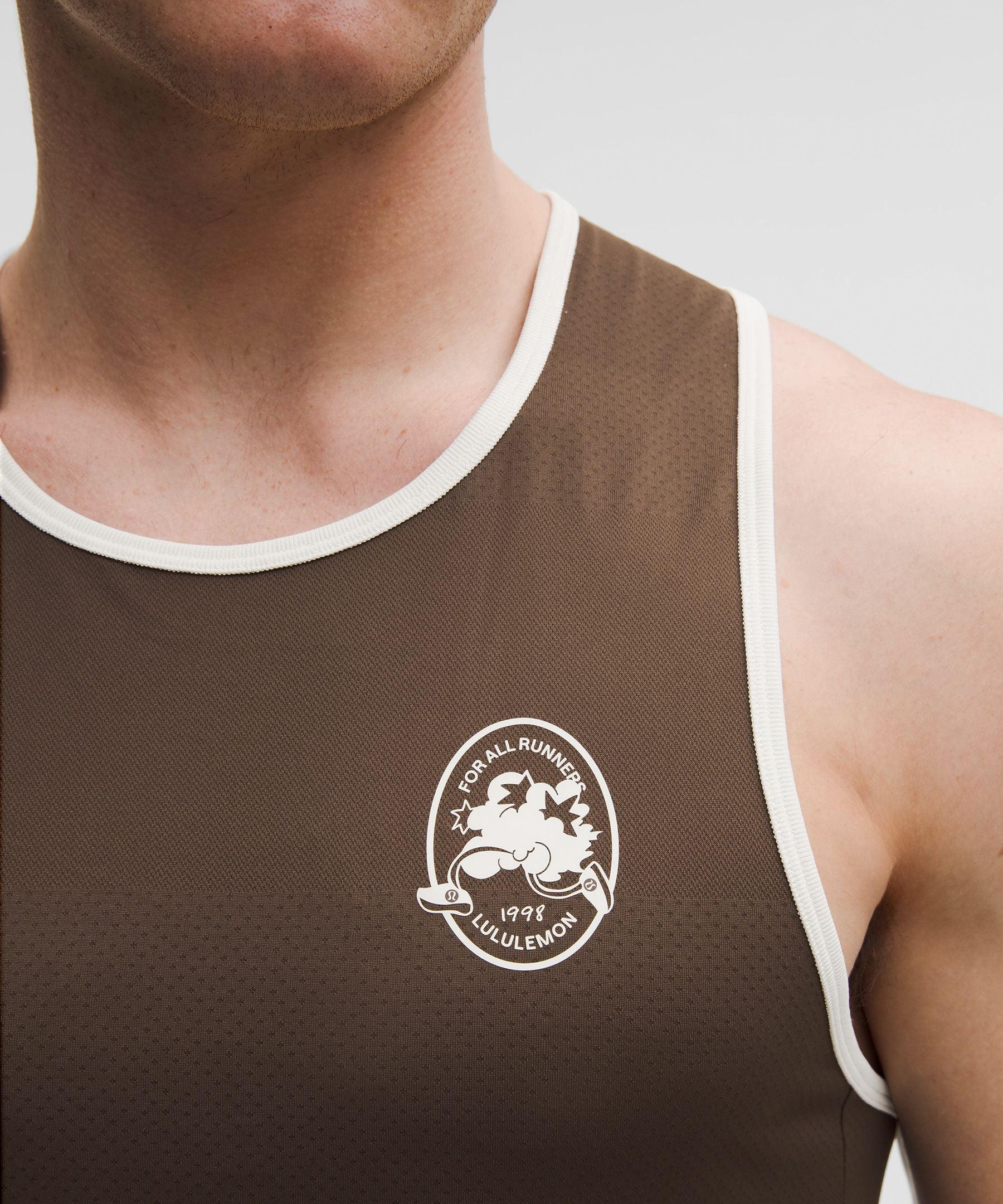 Lululemon Fast and Free Perforated Stripe Tank *Run Crew 1998