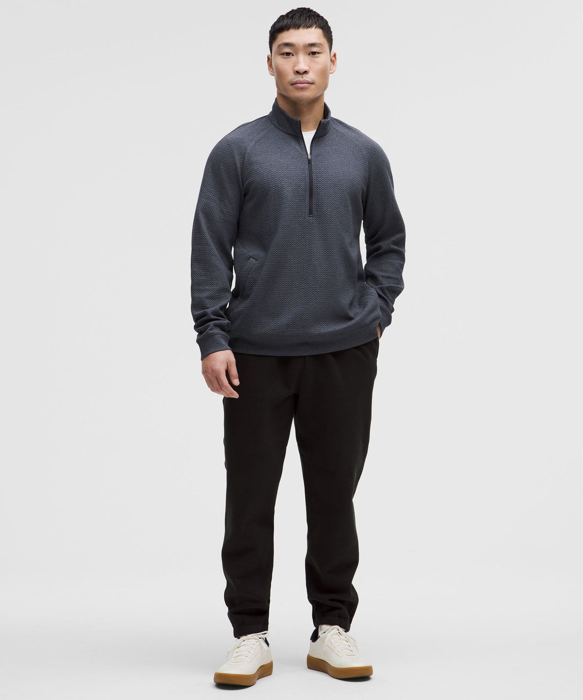 Lululemon Textured Double-Knit Cotton Half Zip