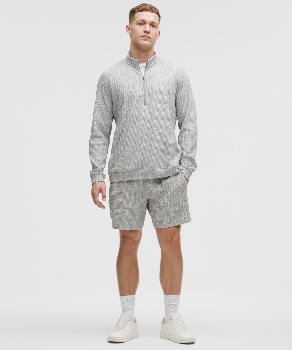 Lululemon Textured Double-Knit Cotton Half Zip