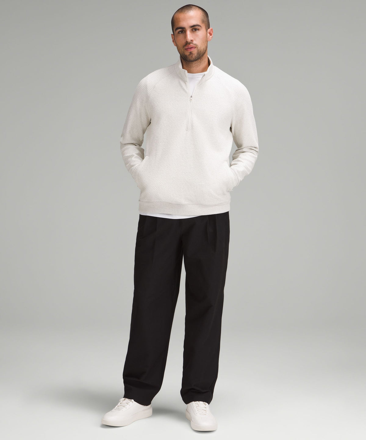 Lululemon Textured Double-Knit Cotton Half Zip