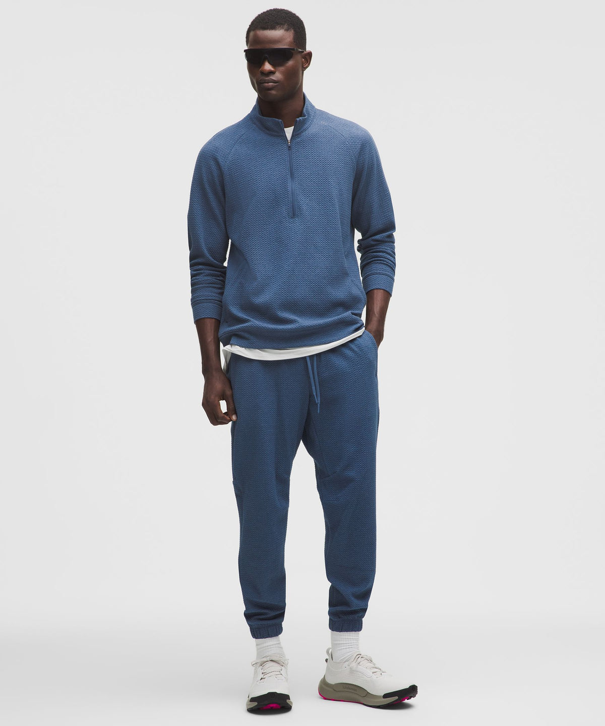 Lululemon Textured Double-Knit Cotton Half Zip
