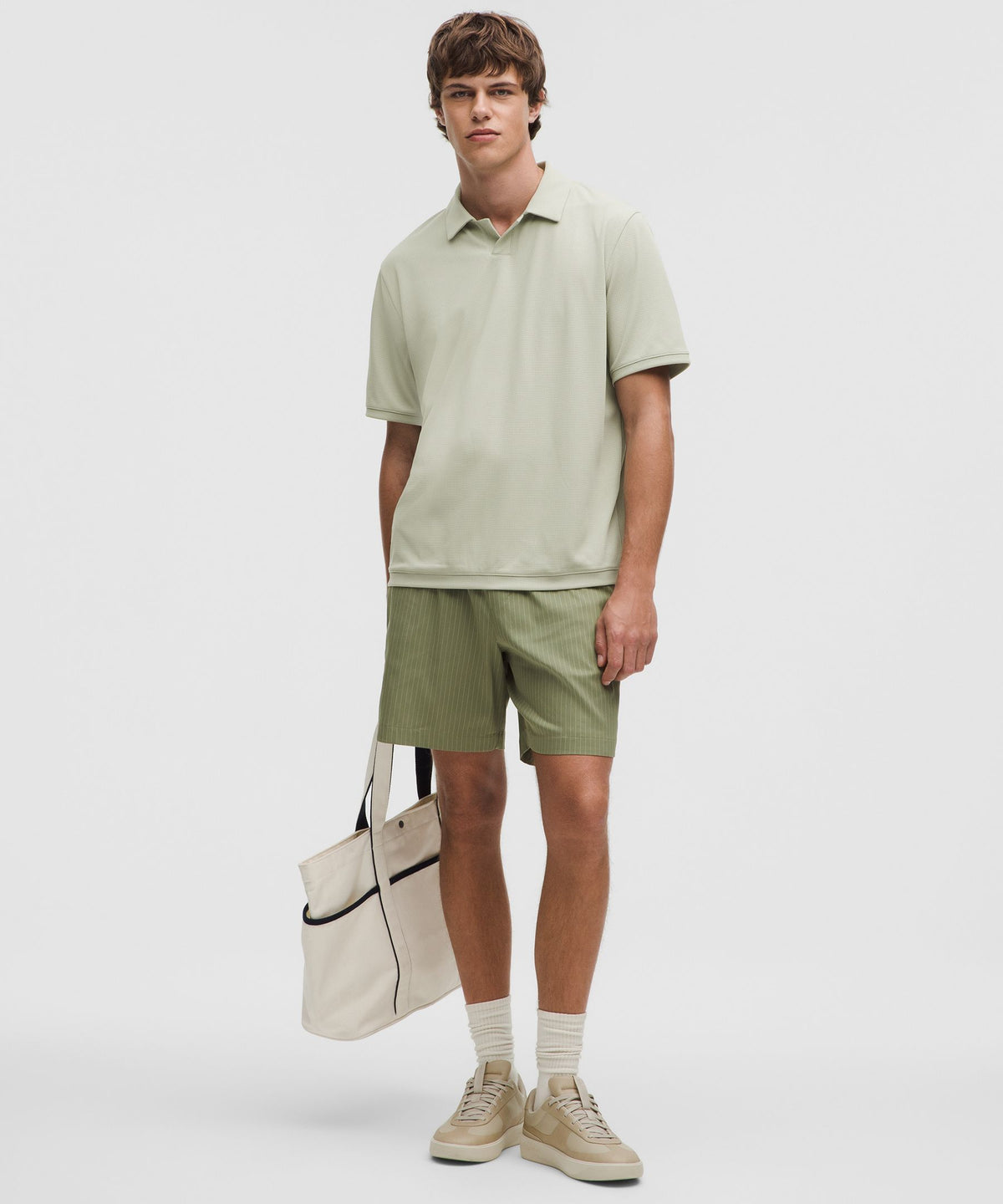 Lululemon Textured Mesh Short-Sleeve Polo Shirt