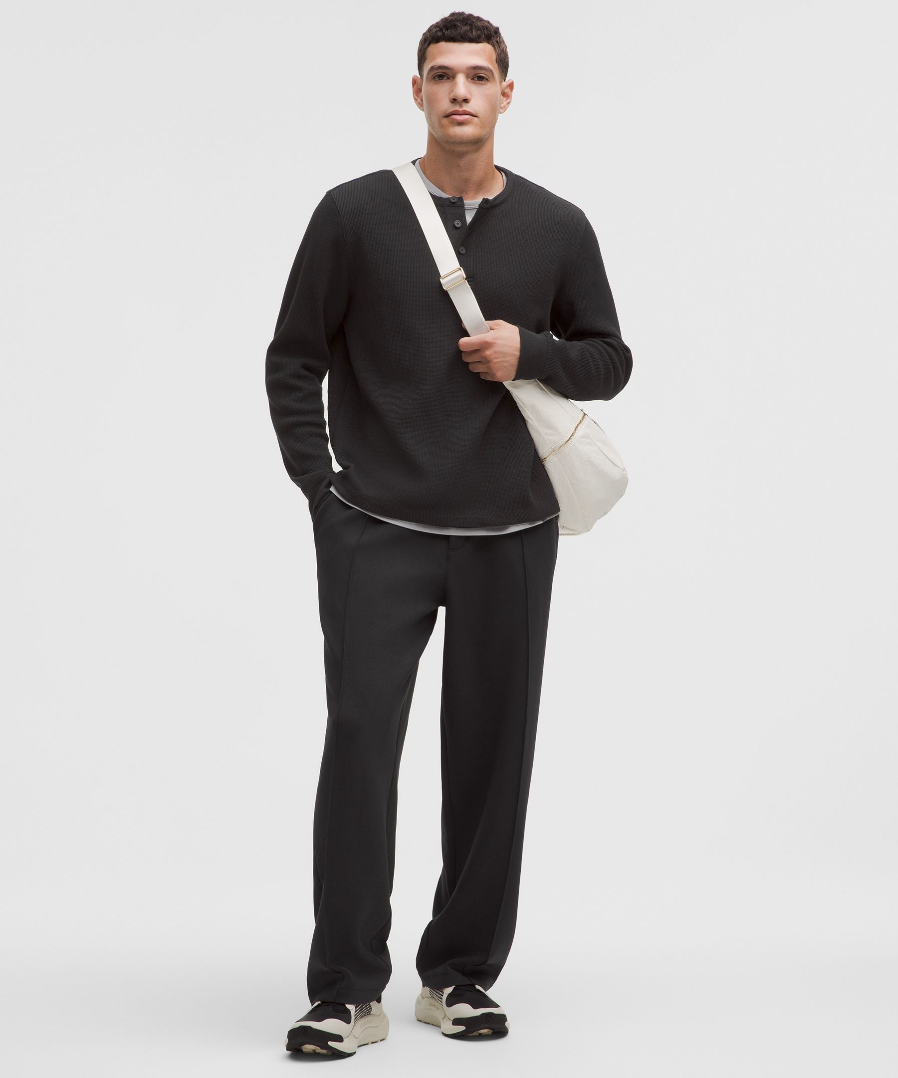 Lululemon Cotton-Blend Waffle Knit Long-Sleeve Henley