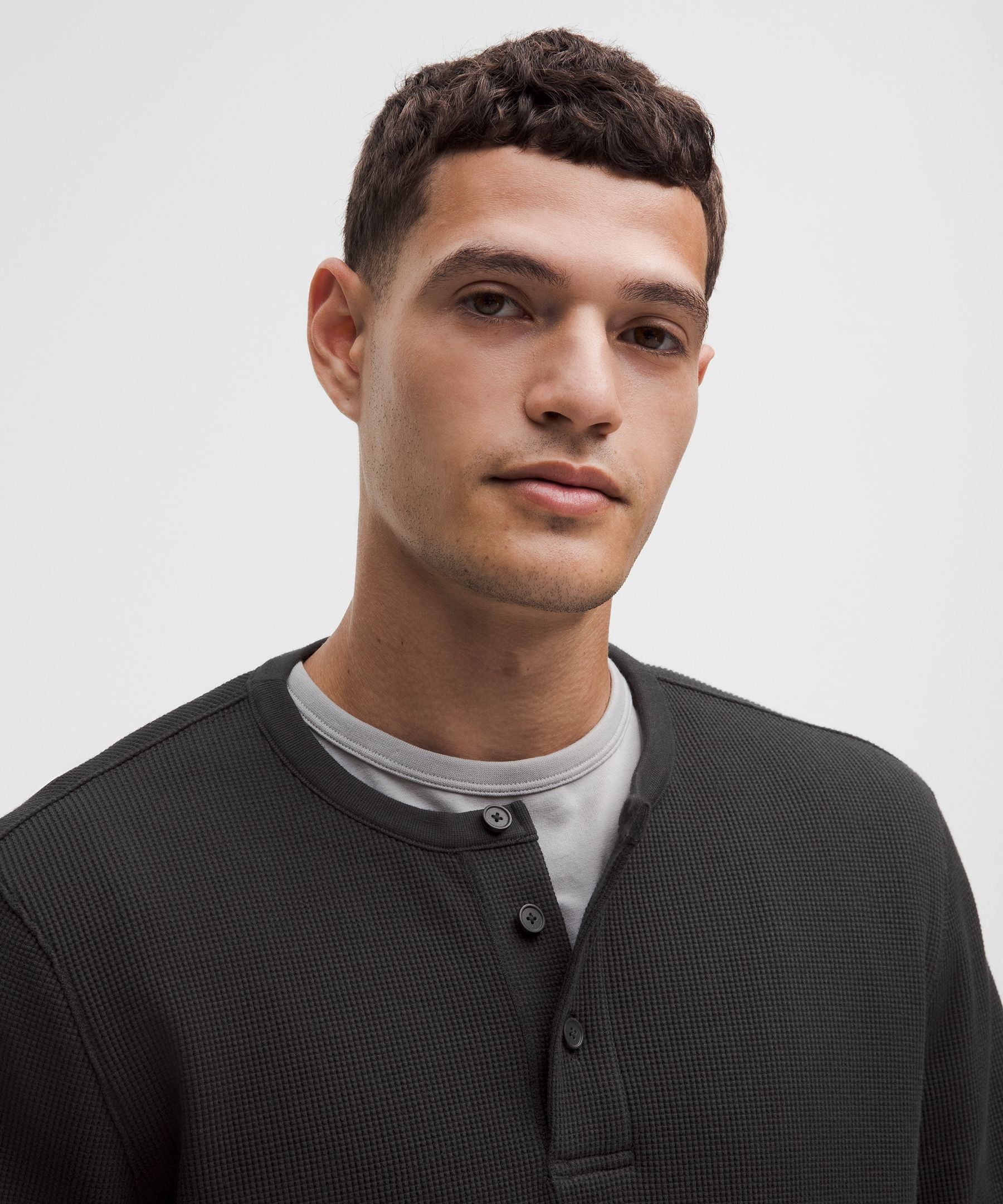 Lululemon Cotton-Blend Waffle Knit Long-Sleeve Henley